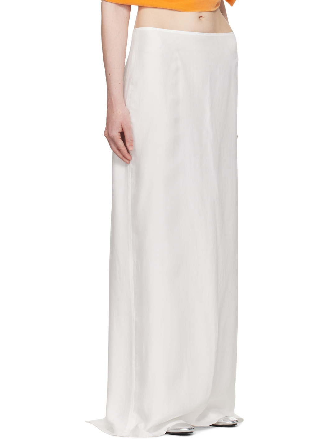 White Silk Slip Maxi Skirt - 2