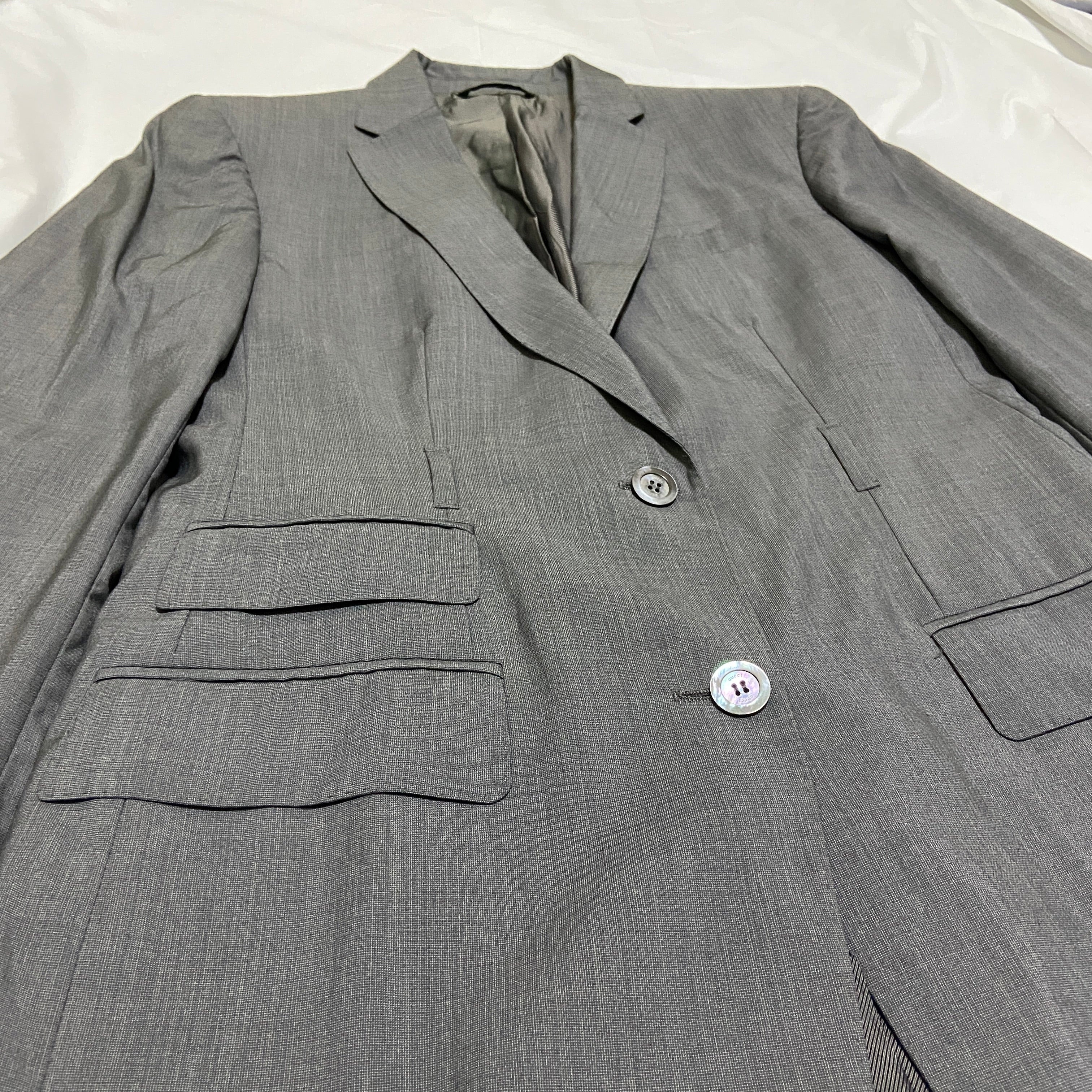 Gucci 1999 grey wool suit with belt holster 42 - 7