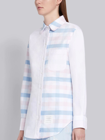 Thom Browne Multi-color Supima Cotton Oxford Buffalo Check Long Sleeve Round Collar Shirt outlook