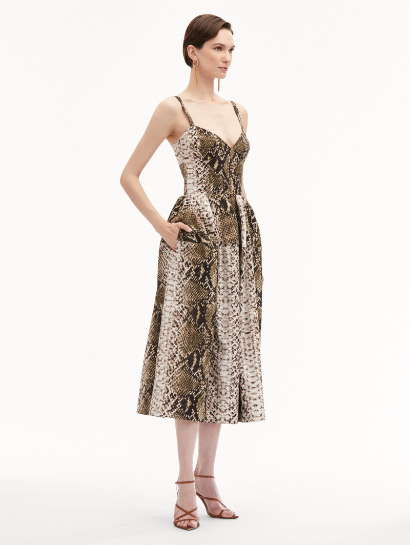 SNAKE COTTON POPLIN DRESS 4