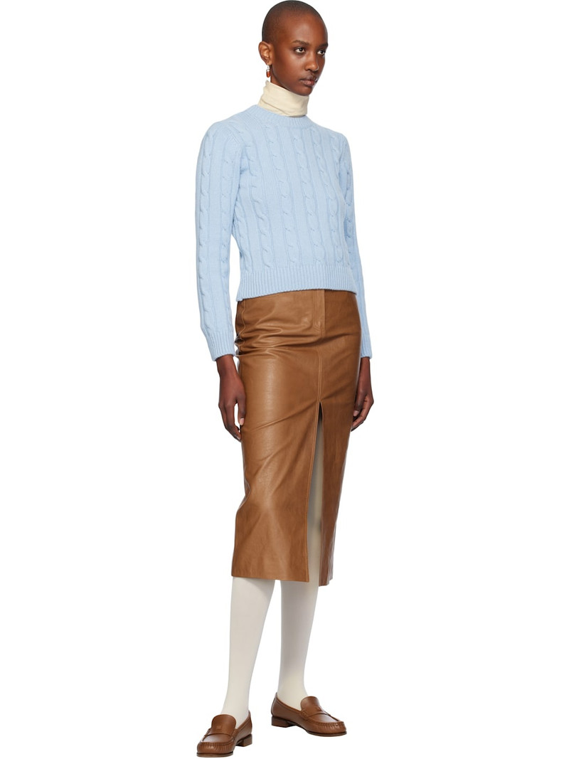 &DAUGHTER Blue Carrow Cable Crewneck Sweater outlook