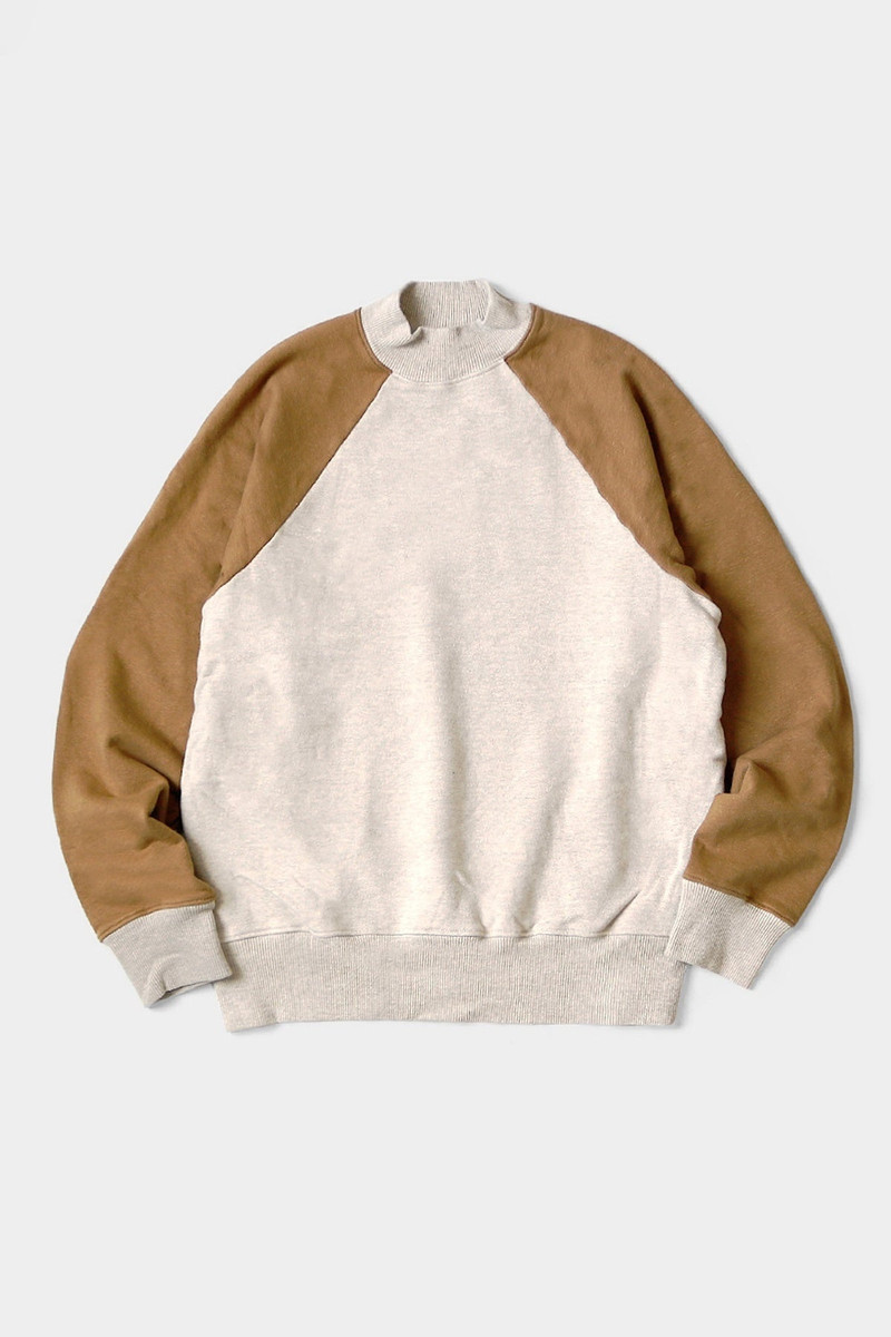 12/- SWT KNIT 2-TONES RAGLAN MOCK NECK SWT (1966 SLEEVE) - ECRU/GOLD - 1