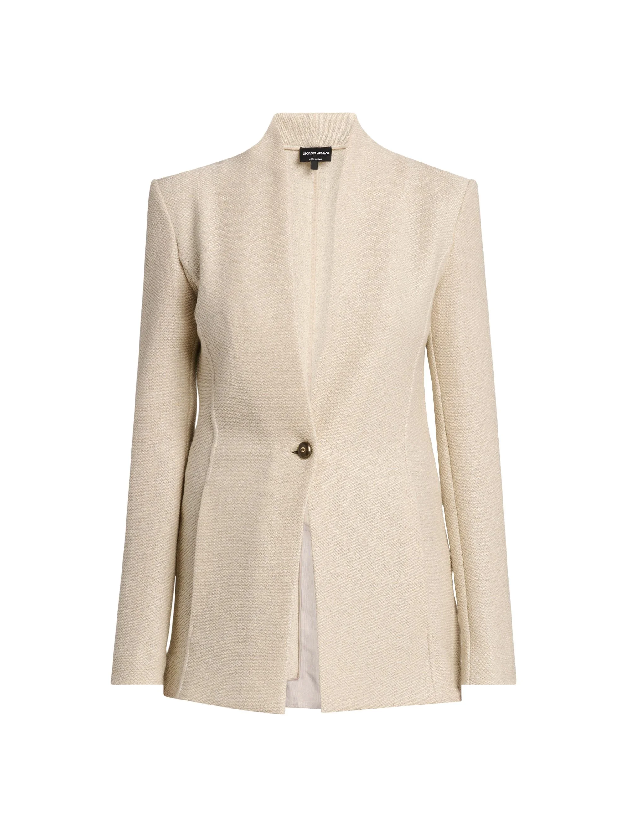 Women's Birdseye Cotton-Blend Blazer - Beige - 1