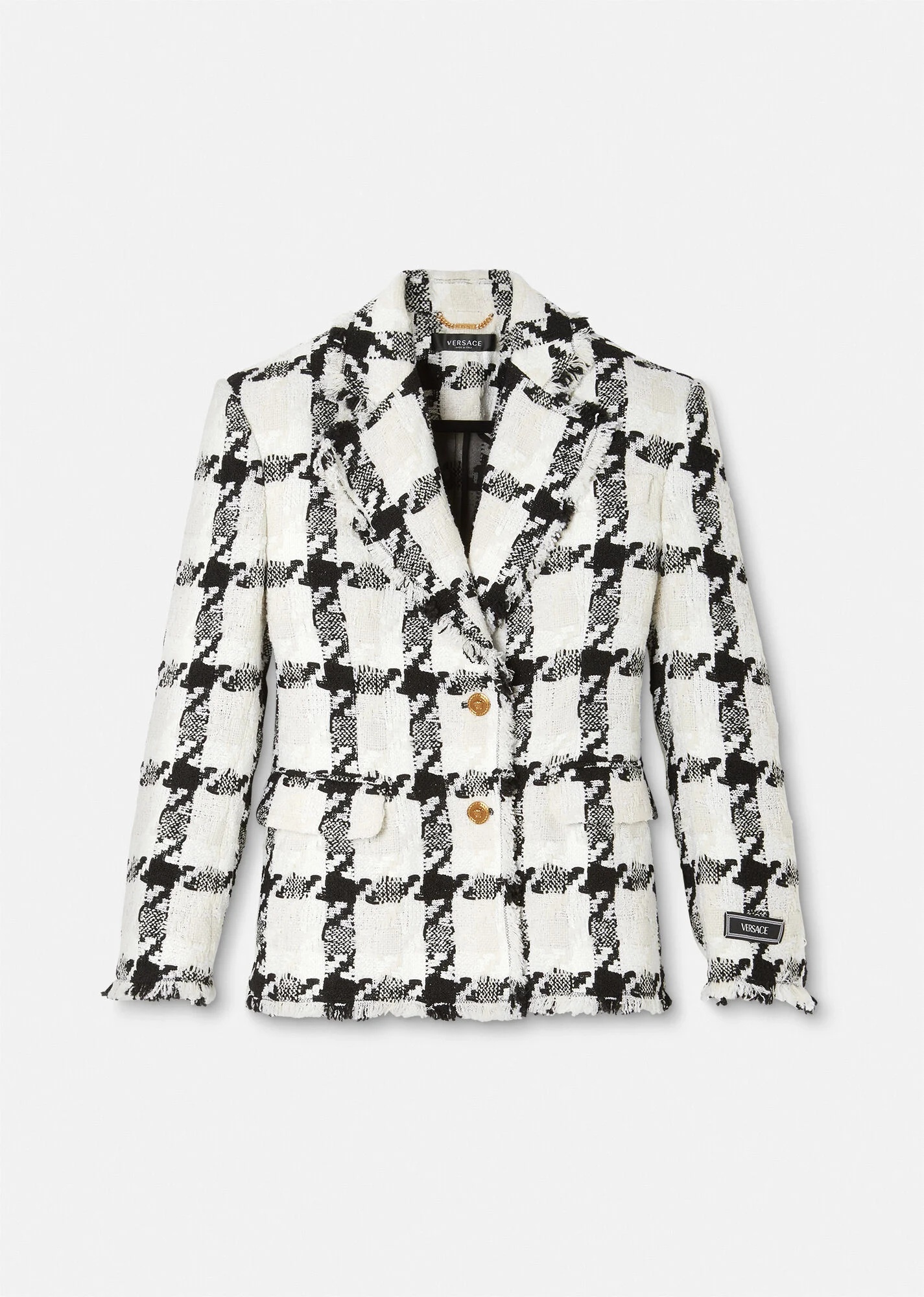 Medusa Checked Tweed Blazer - 1