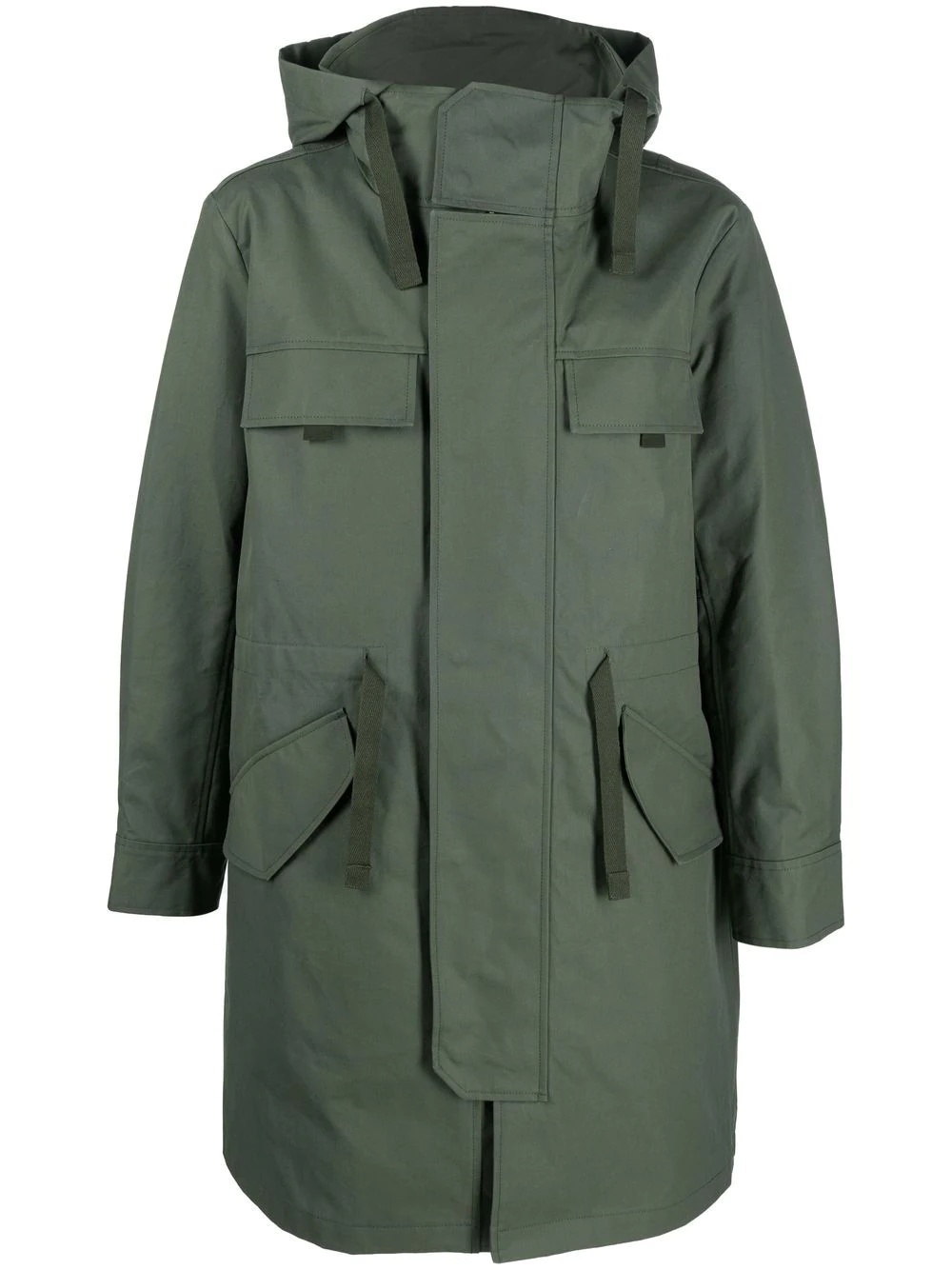 cargo-pocket parka coat - 1