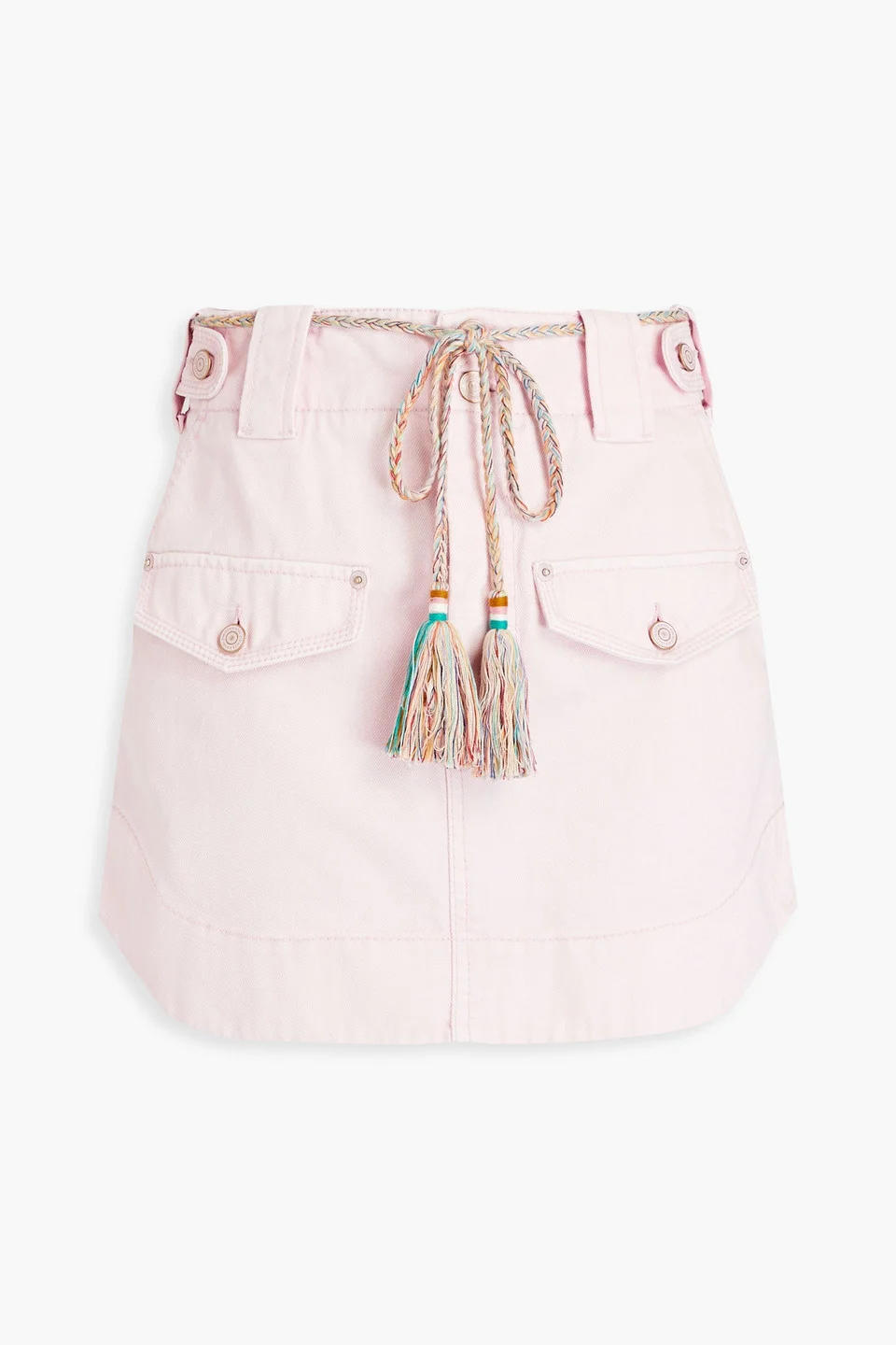 Belted denim mini skirt - 1