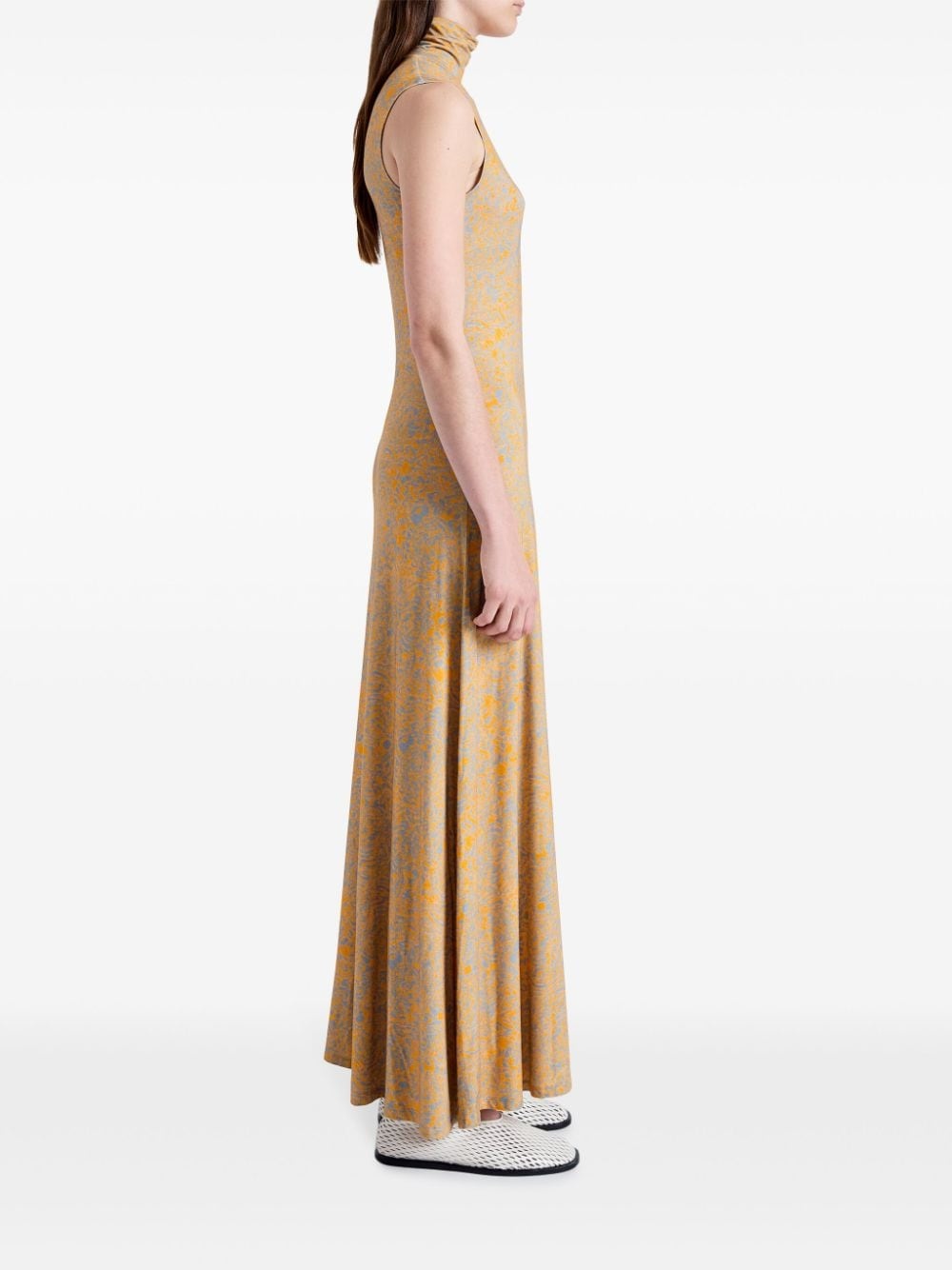 abstract-print high-neck dress - 3