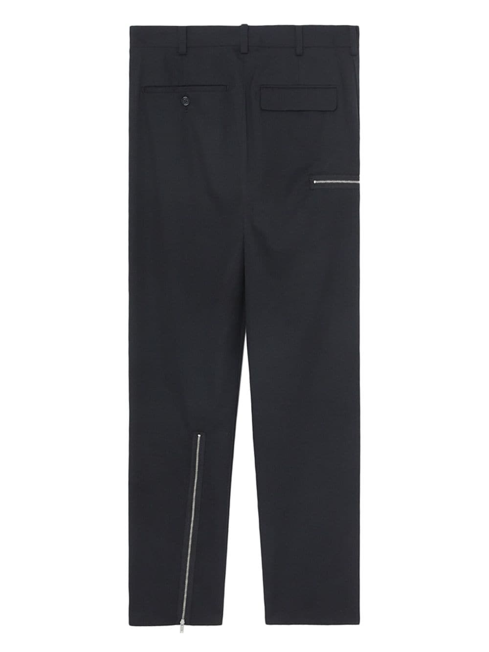 zip-detail straight-leg trousers - 6