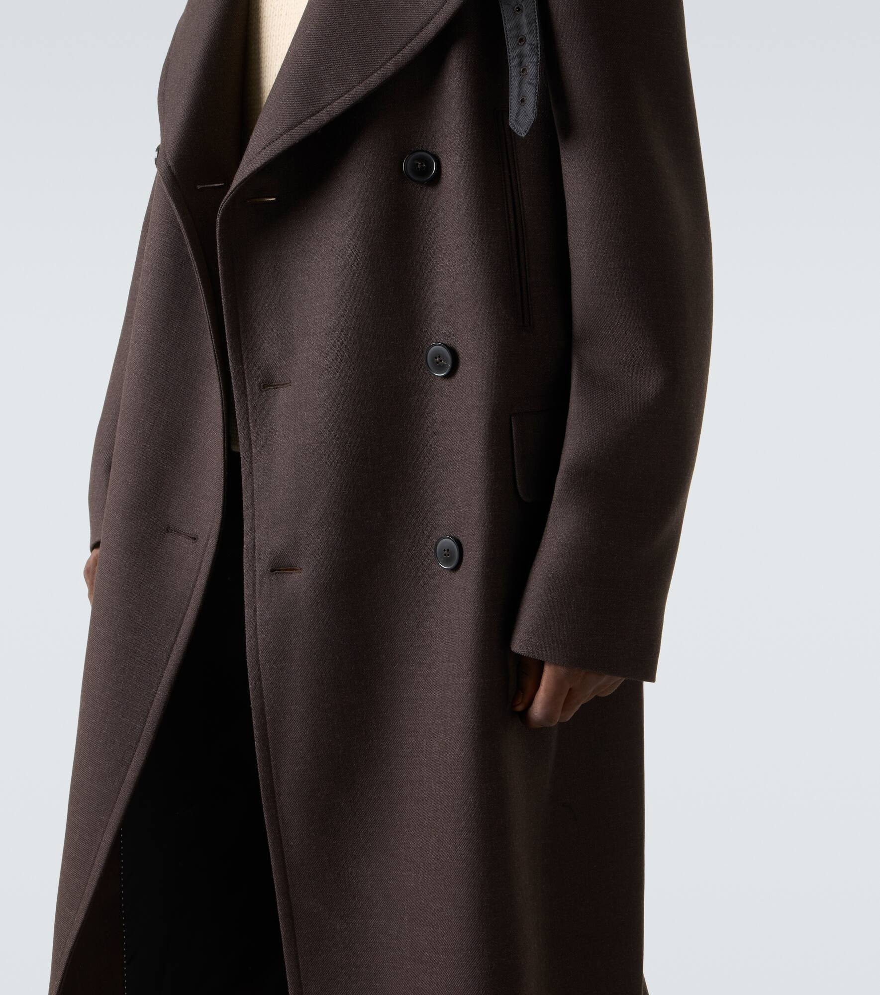 Double-breasted wool-blend coat - 6