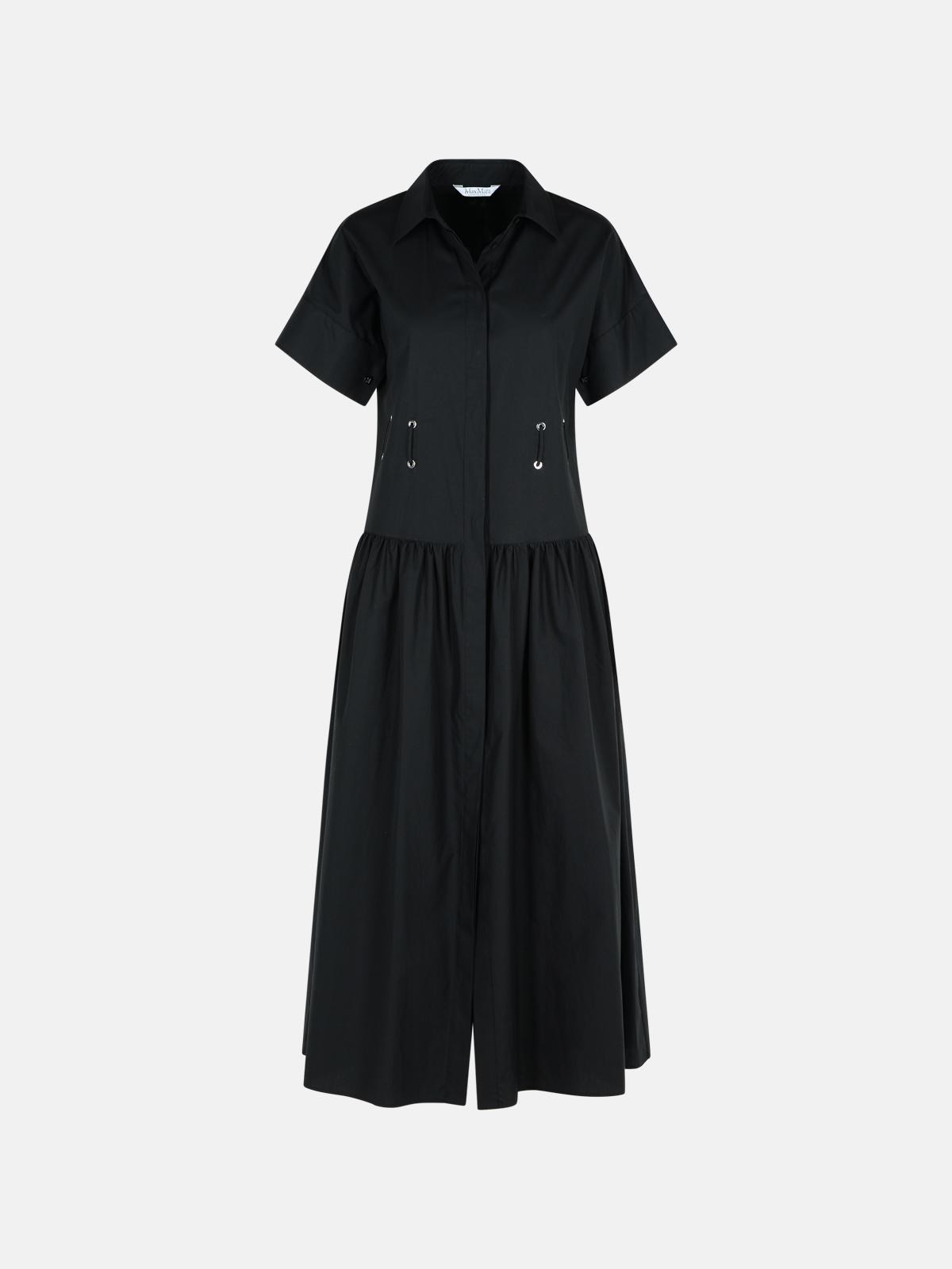 'AGORAIO' BLACK COTTON DRESS - 1