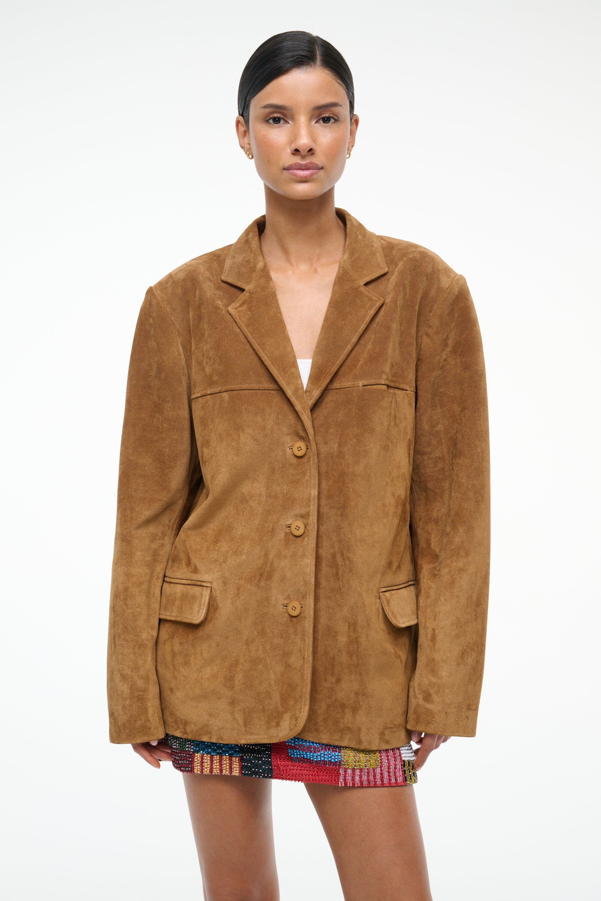 STAUD NATALIE SUEDE JACKET TAN - 5