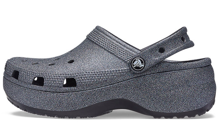 (WMNS) Crocs Classic Platform Glitter II Clog 'Black' 207770-001 - 2