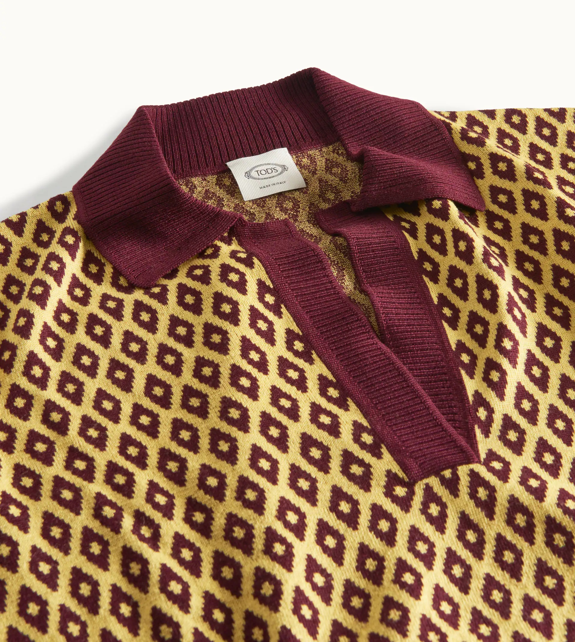 KNITTED POLO - YELLOW, BURGUNDY - 4