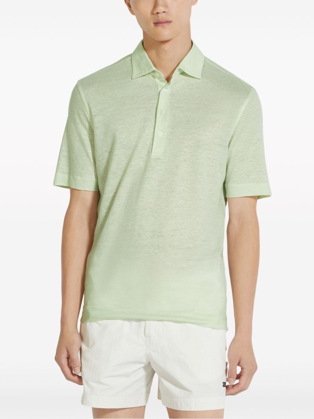 linen polo shirt - 3