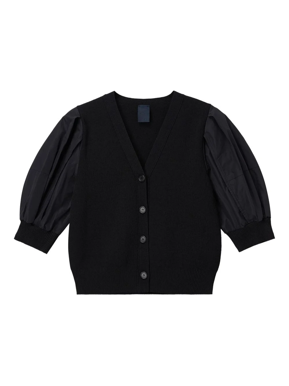 puff-sleeve button cardigan - 1