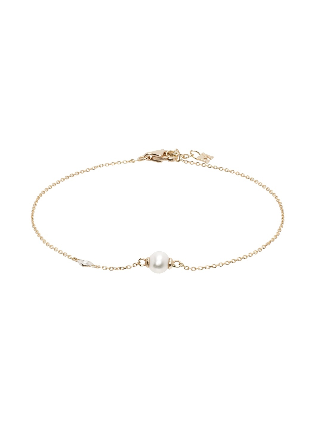 Gold 'Pearl and Diamond Dot' Bracelet - 1