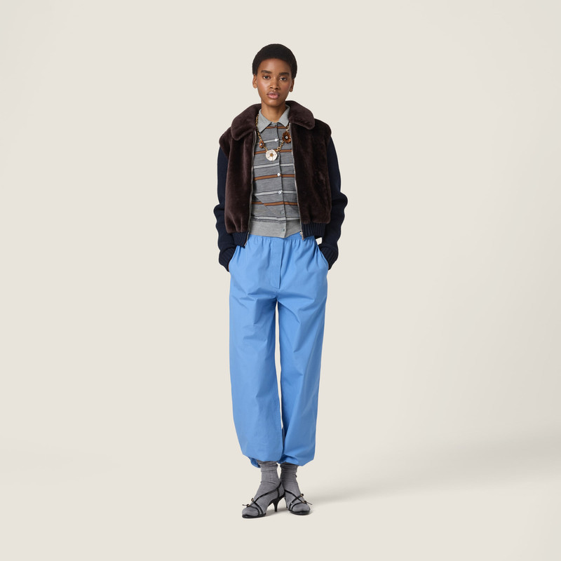 Miu Miu Shearling and knit blouson jacket outlook
