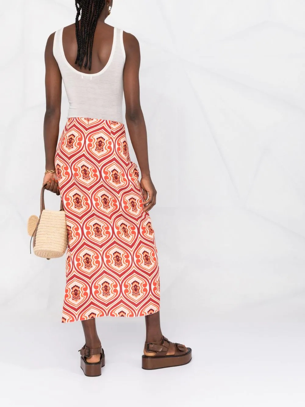 graphic-print sarong skirt - 4