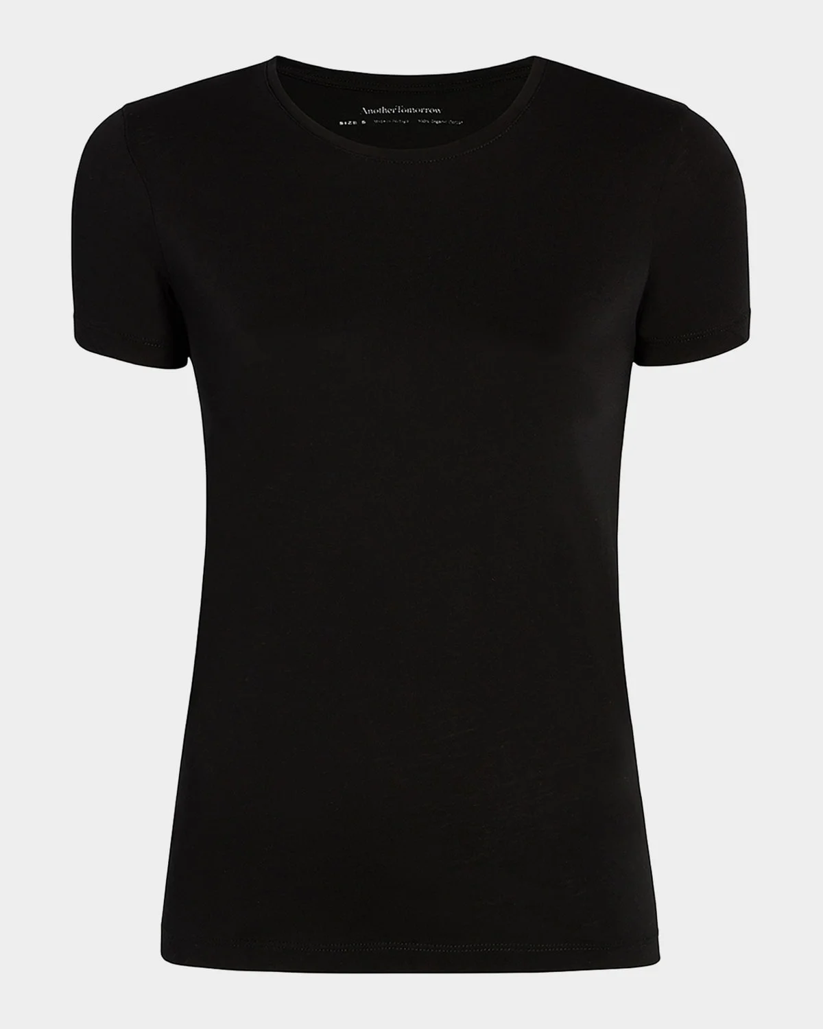 Crew-Neck Cotton Tee - 1