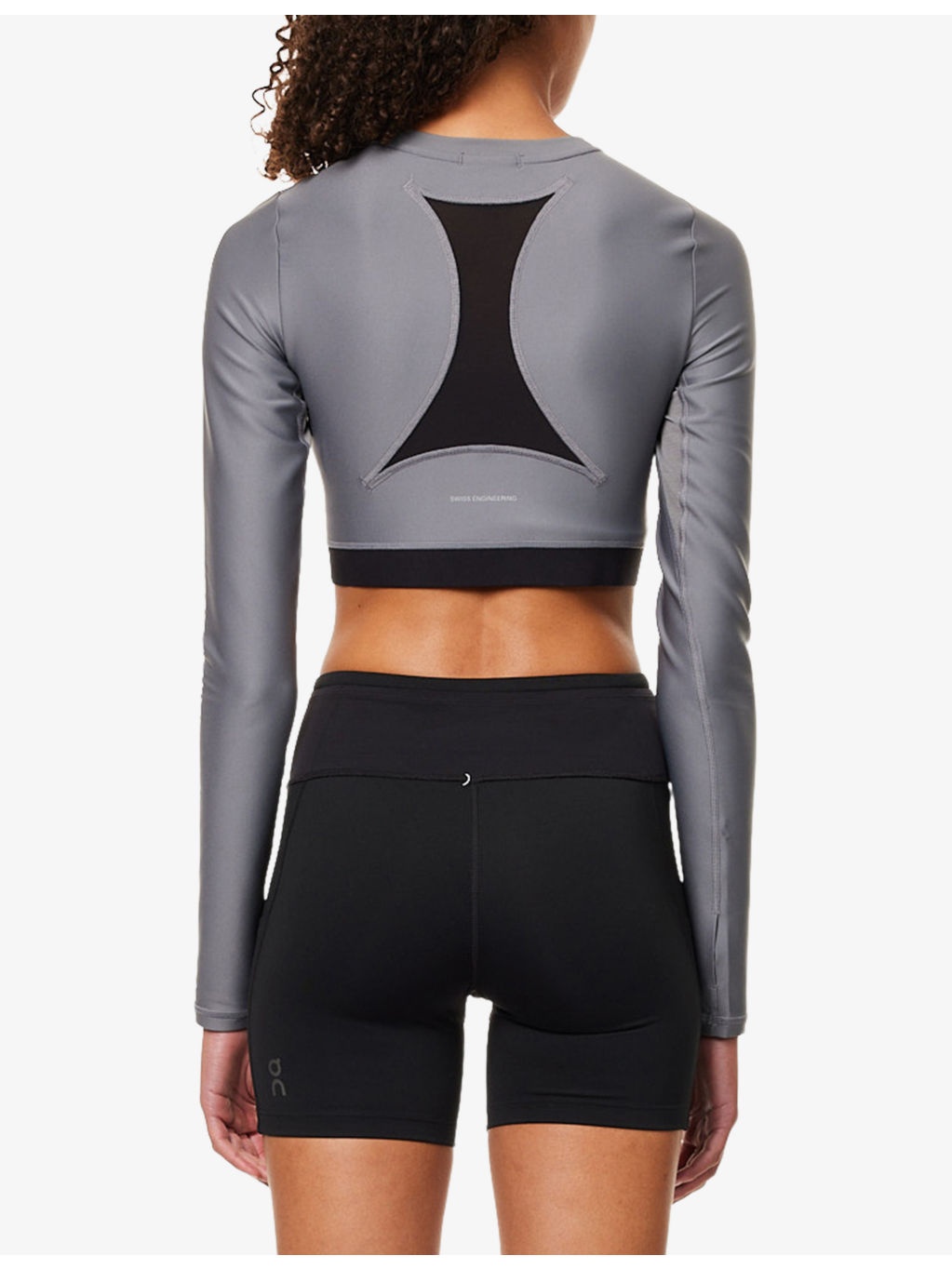 Train Long-Sleeve Cropped Stretch-Jersey Top - 4