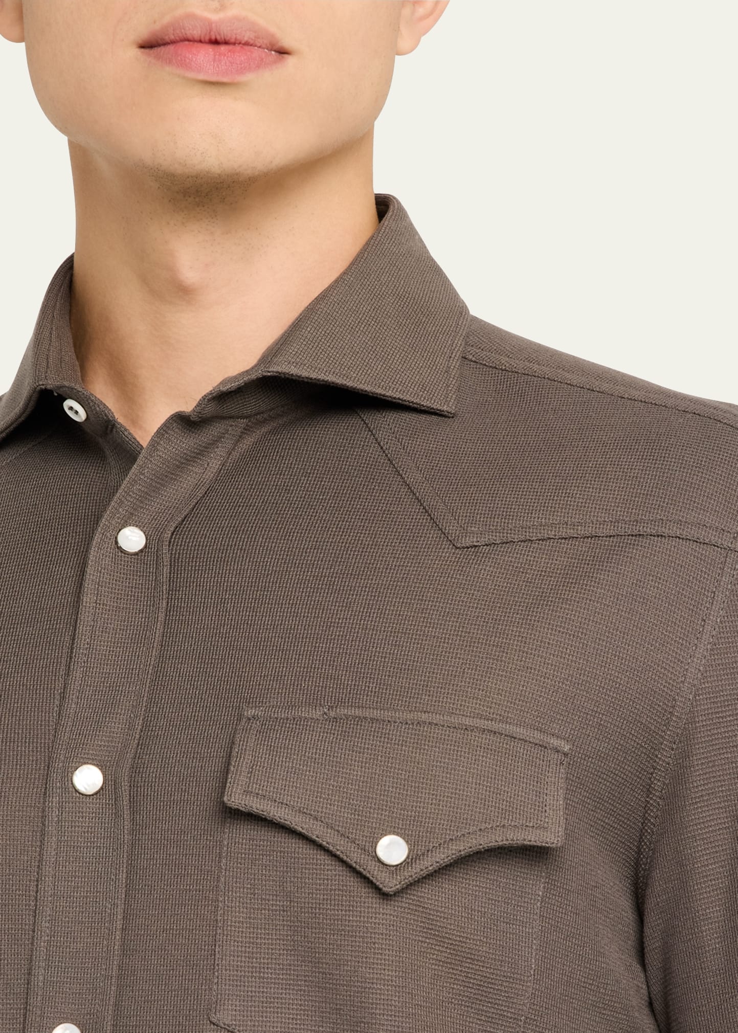Men's Cotton and Silk Western Shirt - 5
