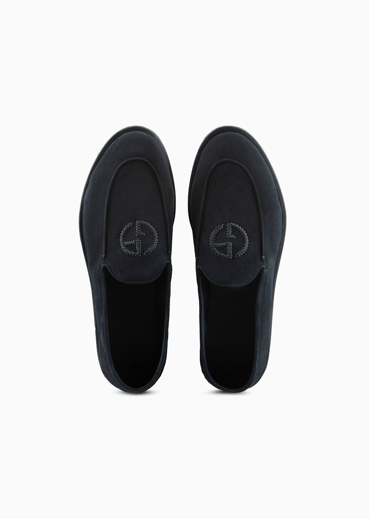 Suede loafers with embroidered logo - 3