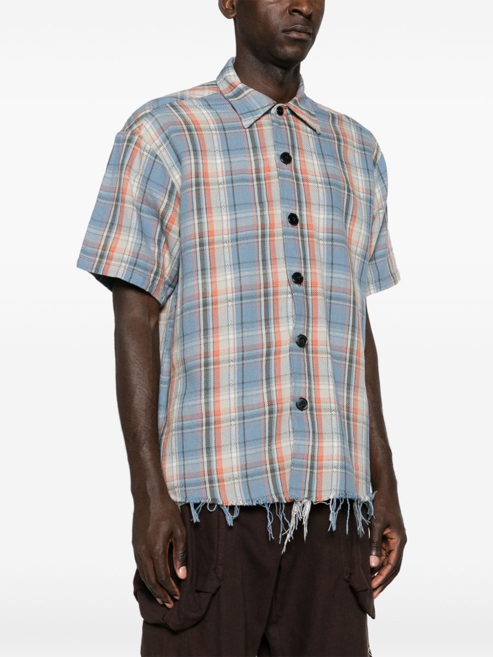 plaid-check cotton shirt - 3