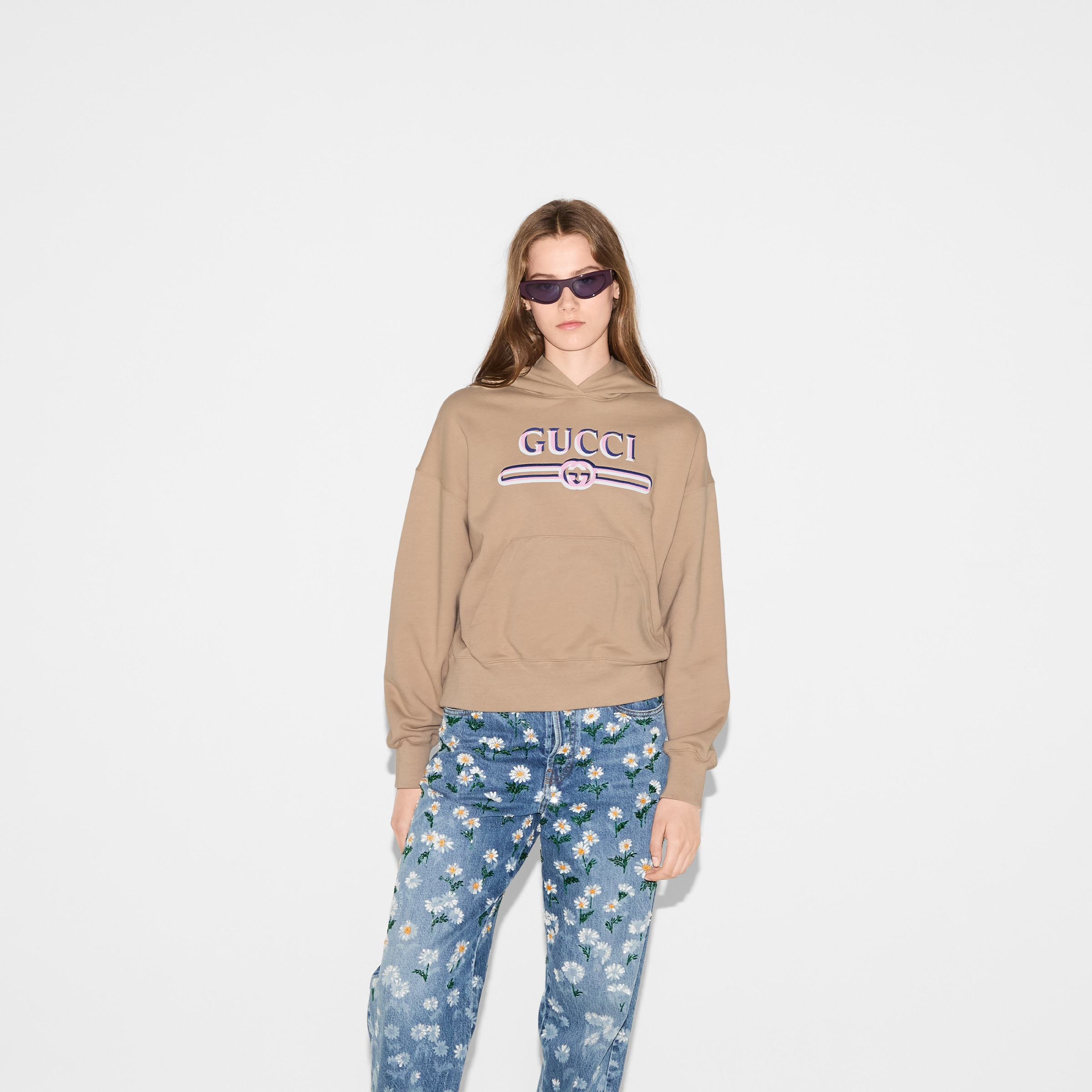 Cotton hooded sweatshirt with print - 3