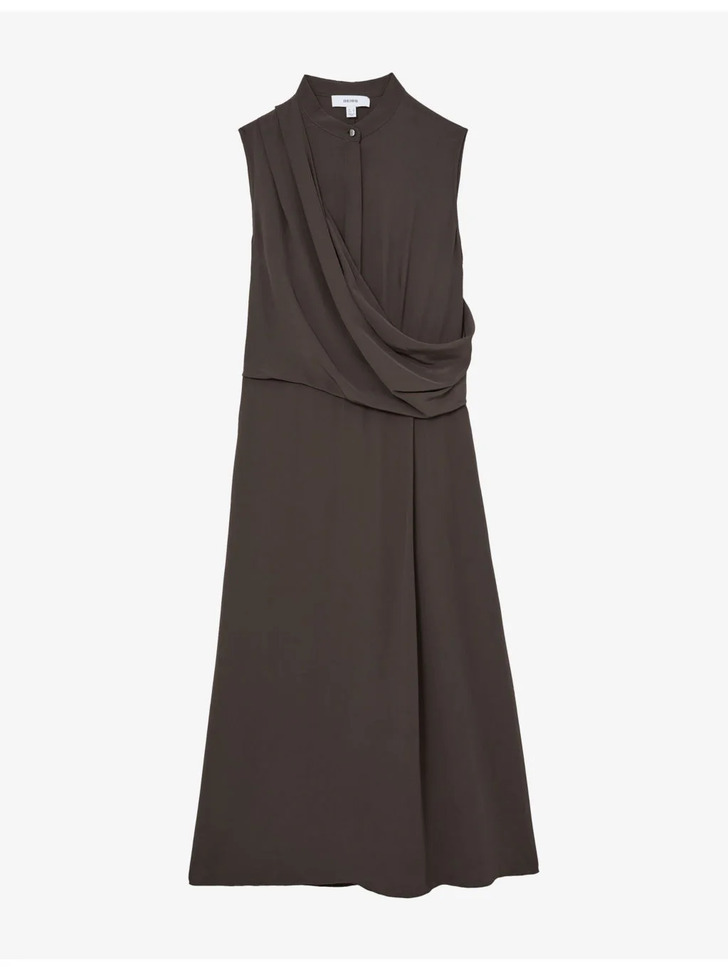 Gracie Asymmetric-Drape Woven Midi Dress - 1