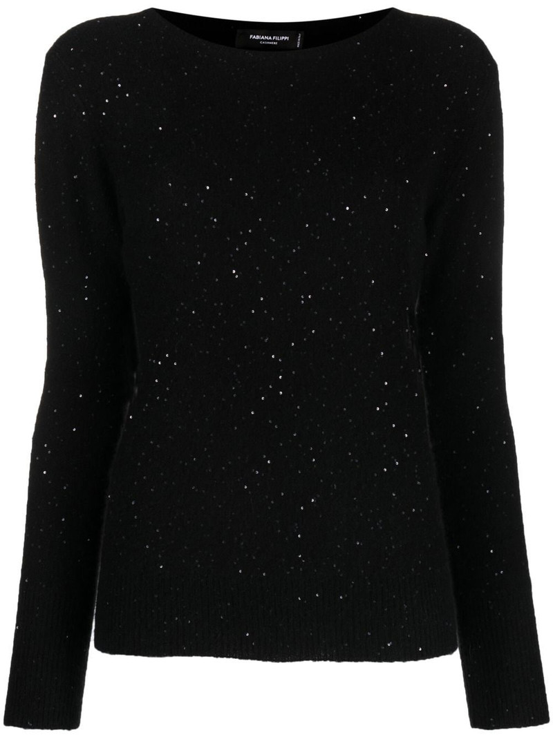 sparkly long-sleeve jumper 1