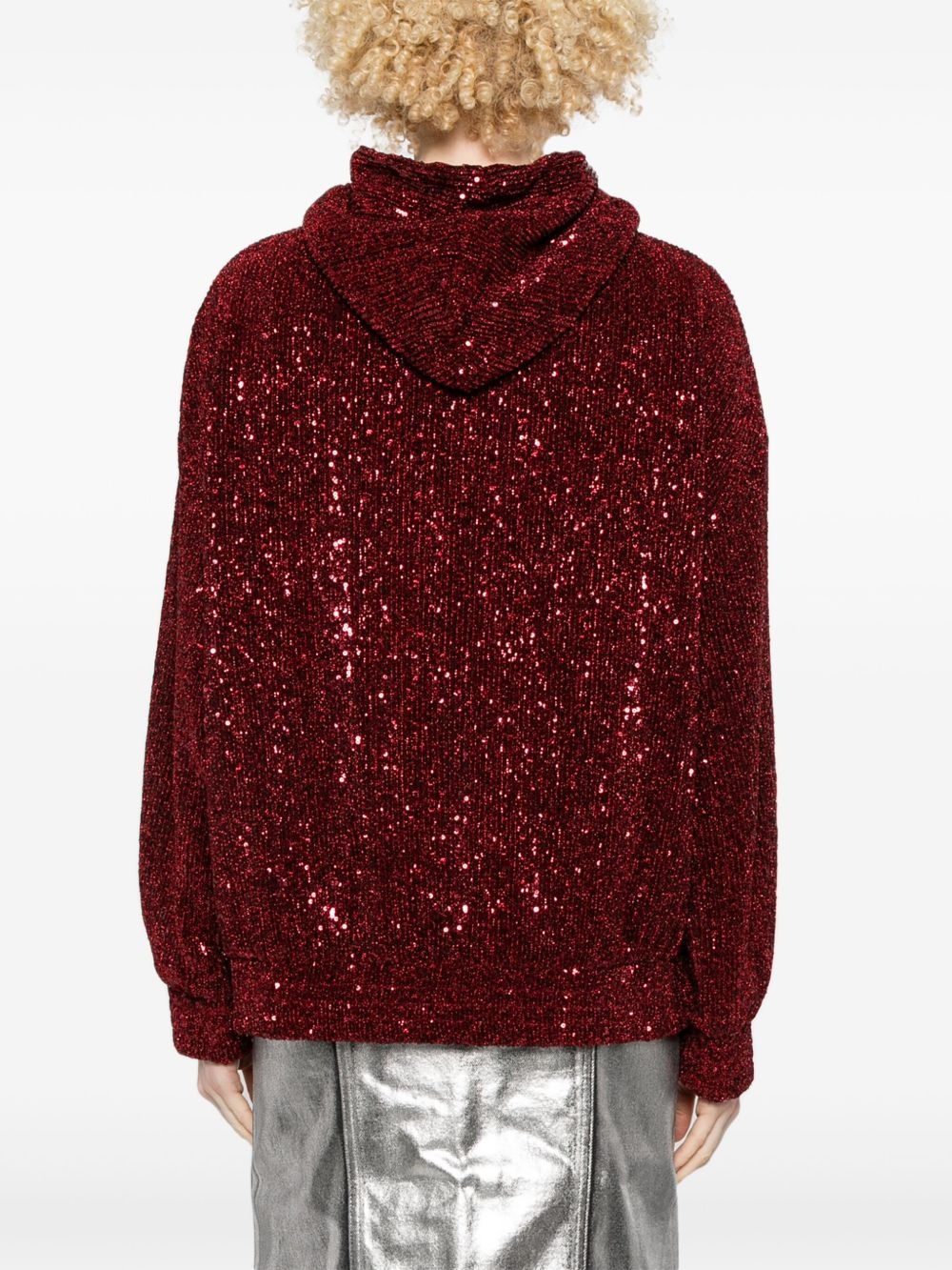 sequin-embellished hoodie - 4
