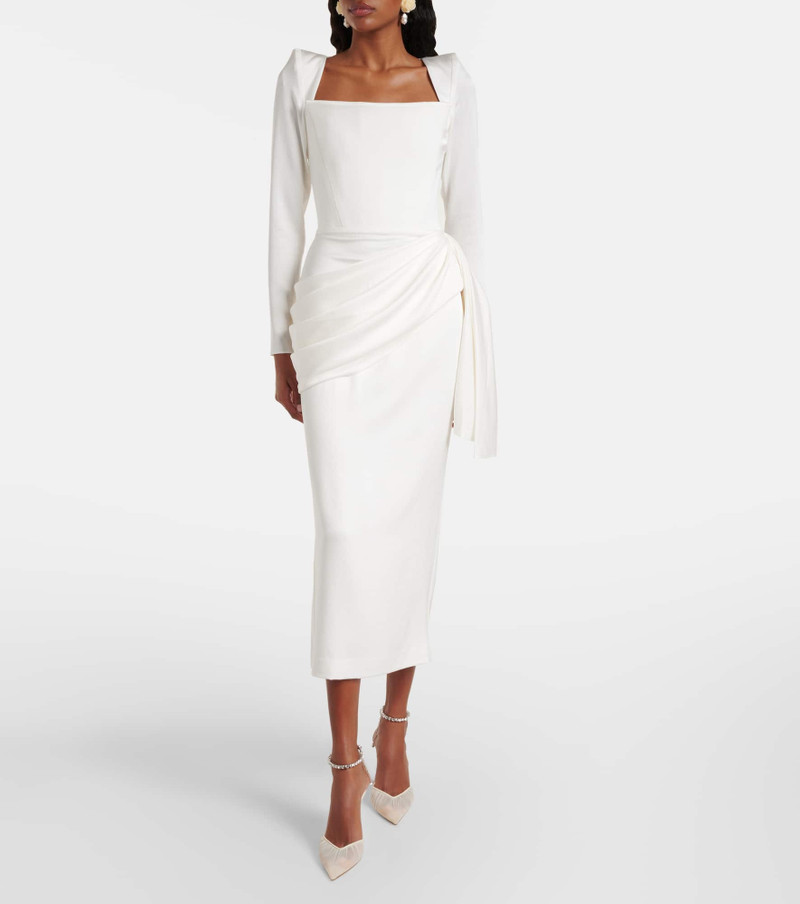 ALEX PERRY Bridal draped crêpe satin bustier gown outlook