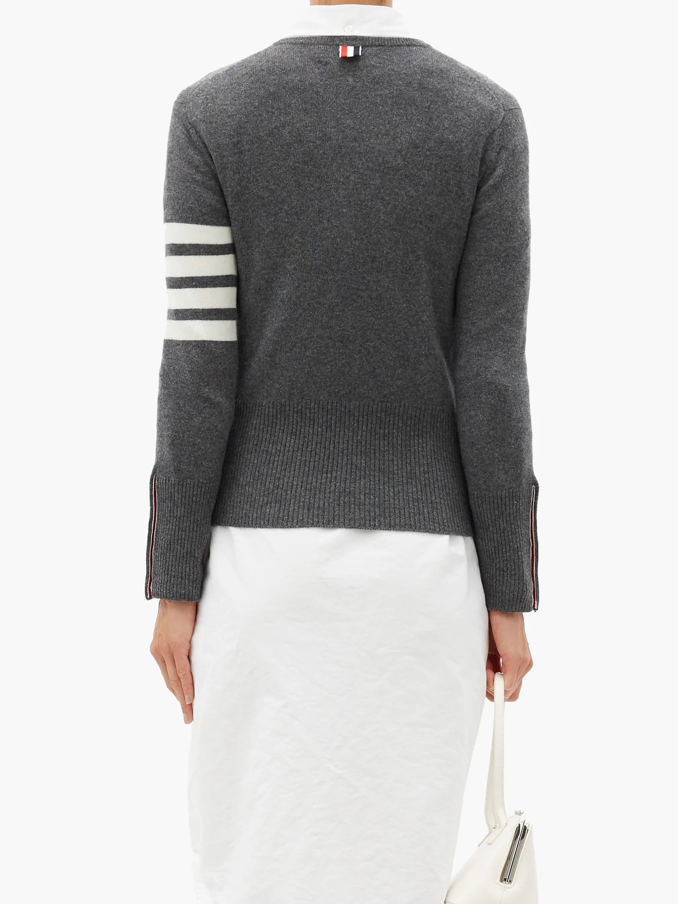 Four bar-intarsia cashmere sweater - 5