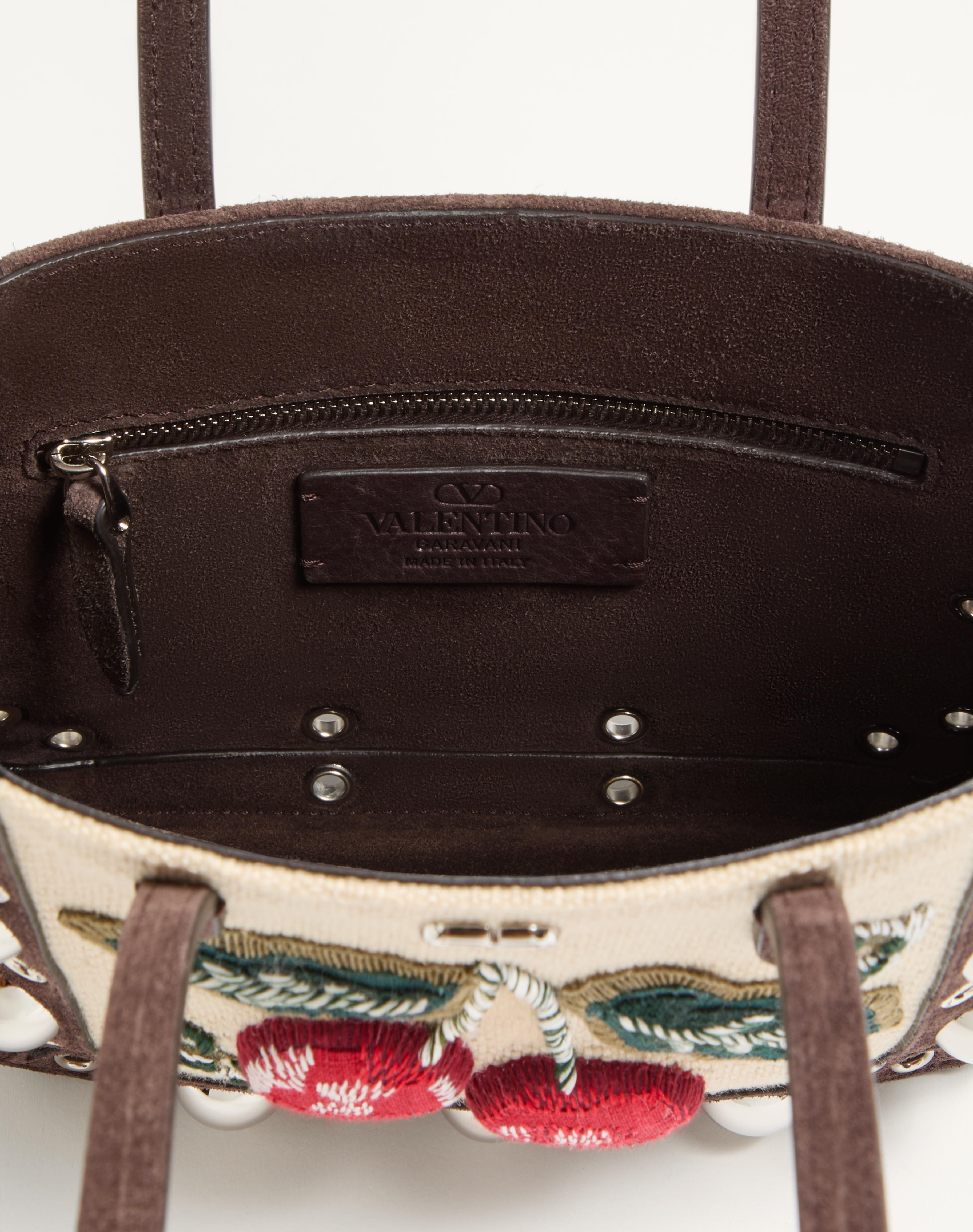 VALENTINO GARAVANI NELLCÔTE MINI EMBROIDERED SHOPPING BAG - 6