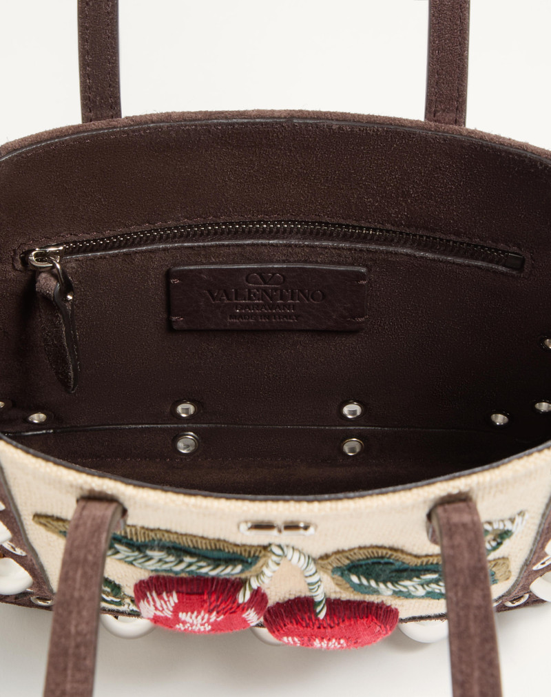 Valentino VALENTINO GARAVANI NELLCÔTE MINI EMBROIDERED SHOPPING BAG outlook