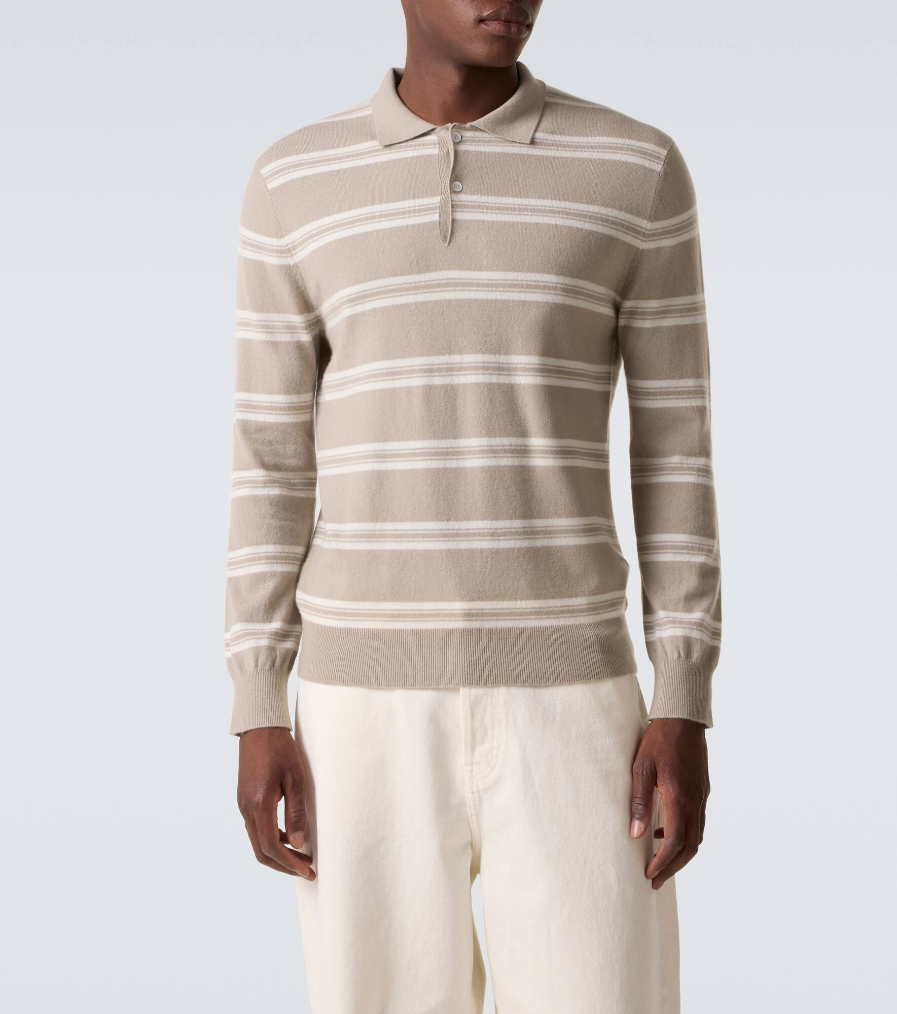 Mr Swansea striped cashmere polo sweater - 3