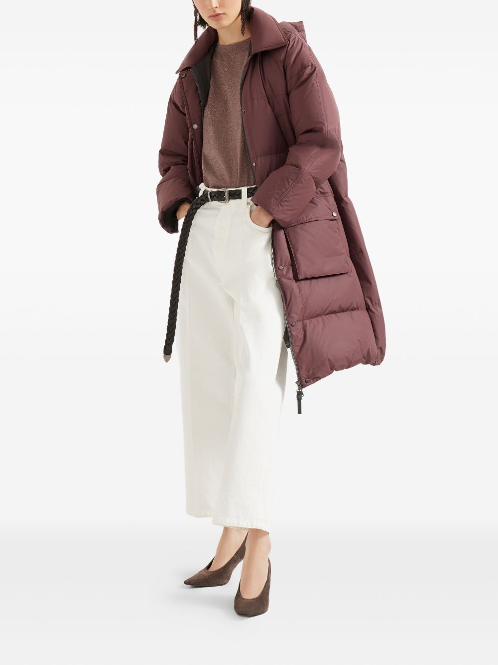 hooded quilted coat - 2