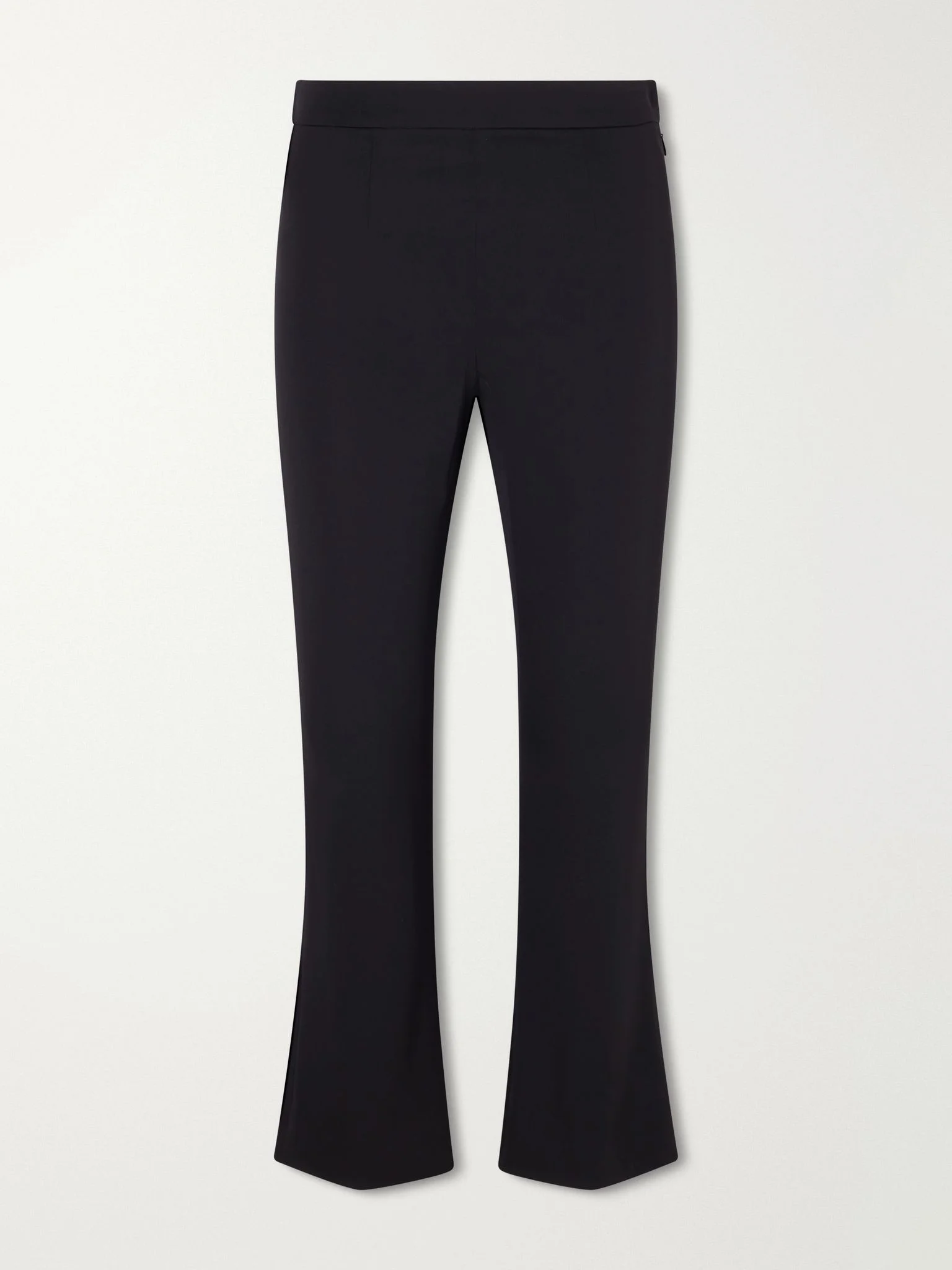Charmeuse cropped silk-blend flared pants Black - 1
