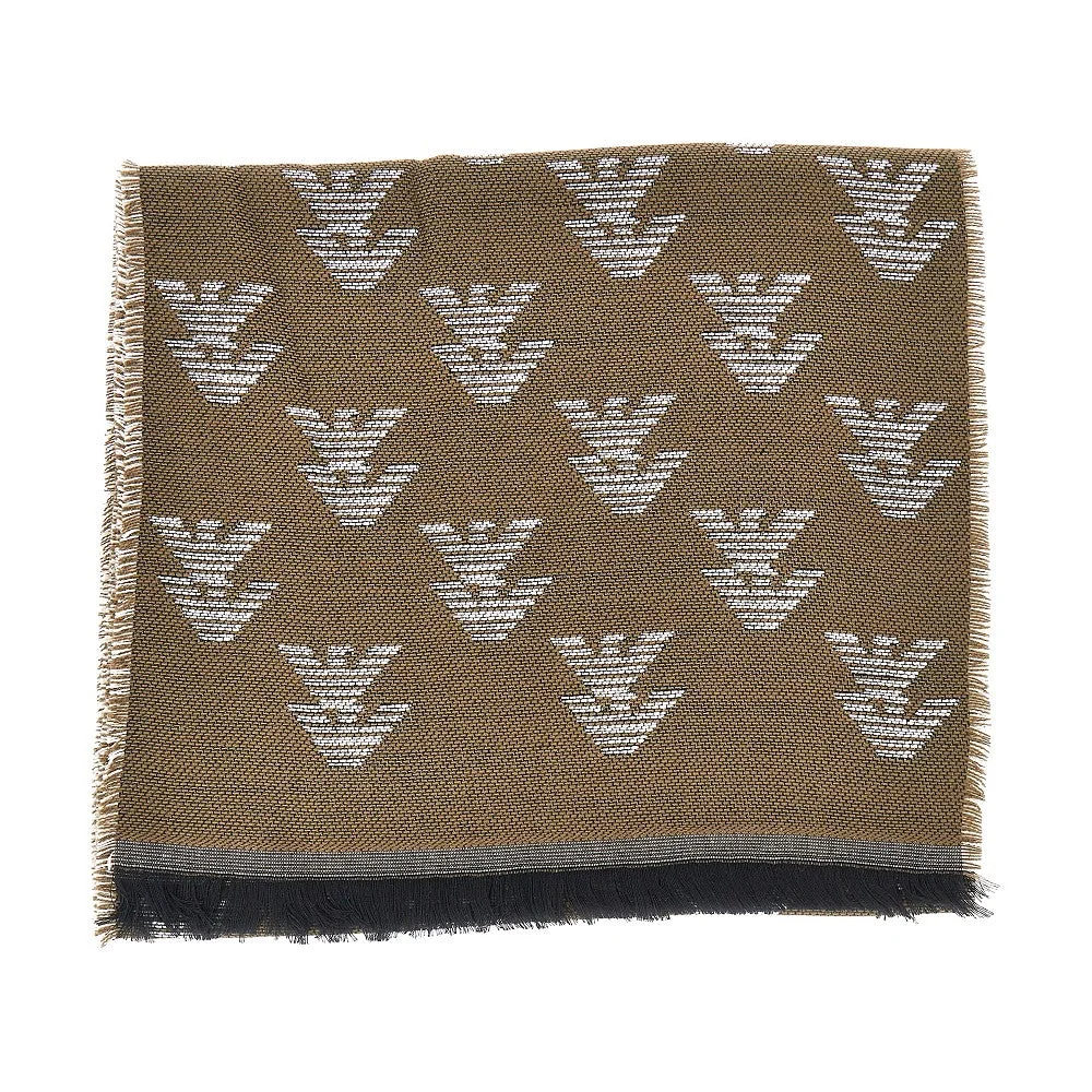 KNITTED SCARF WITH EAGLE MOTIF - 1