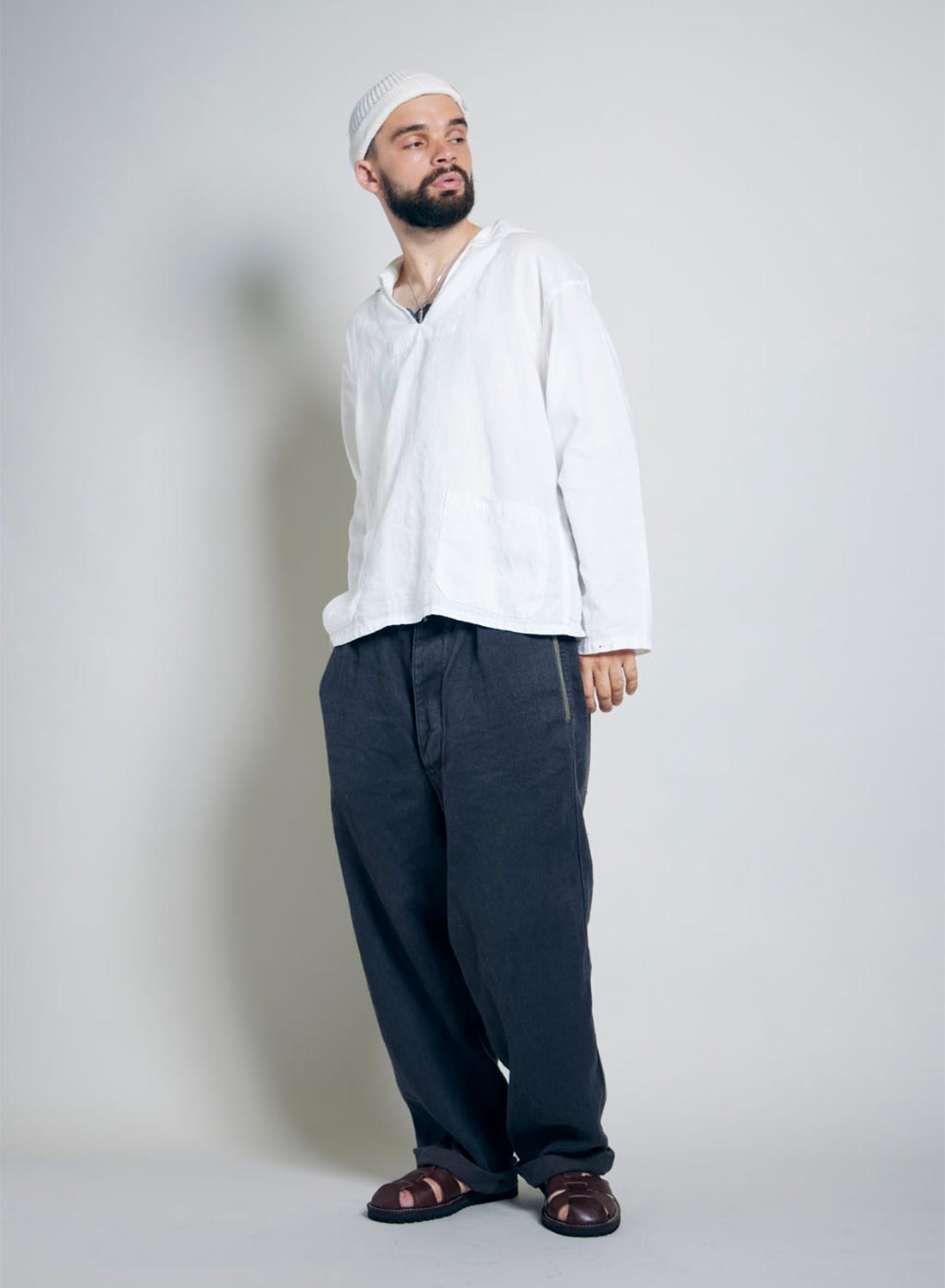 French Pullover Shirt Hemp in Off White - 3