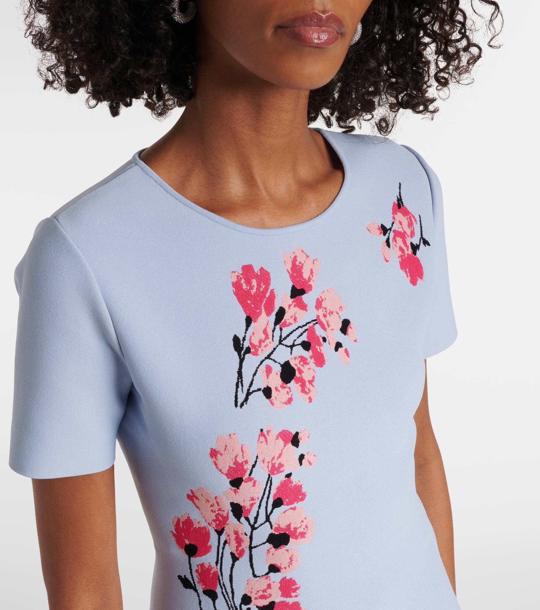 Floral jacquard midi dress - 4