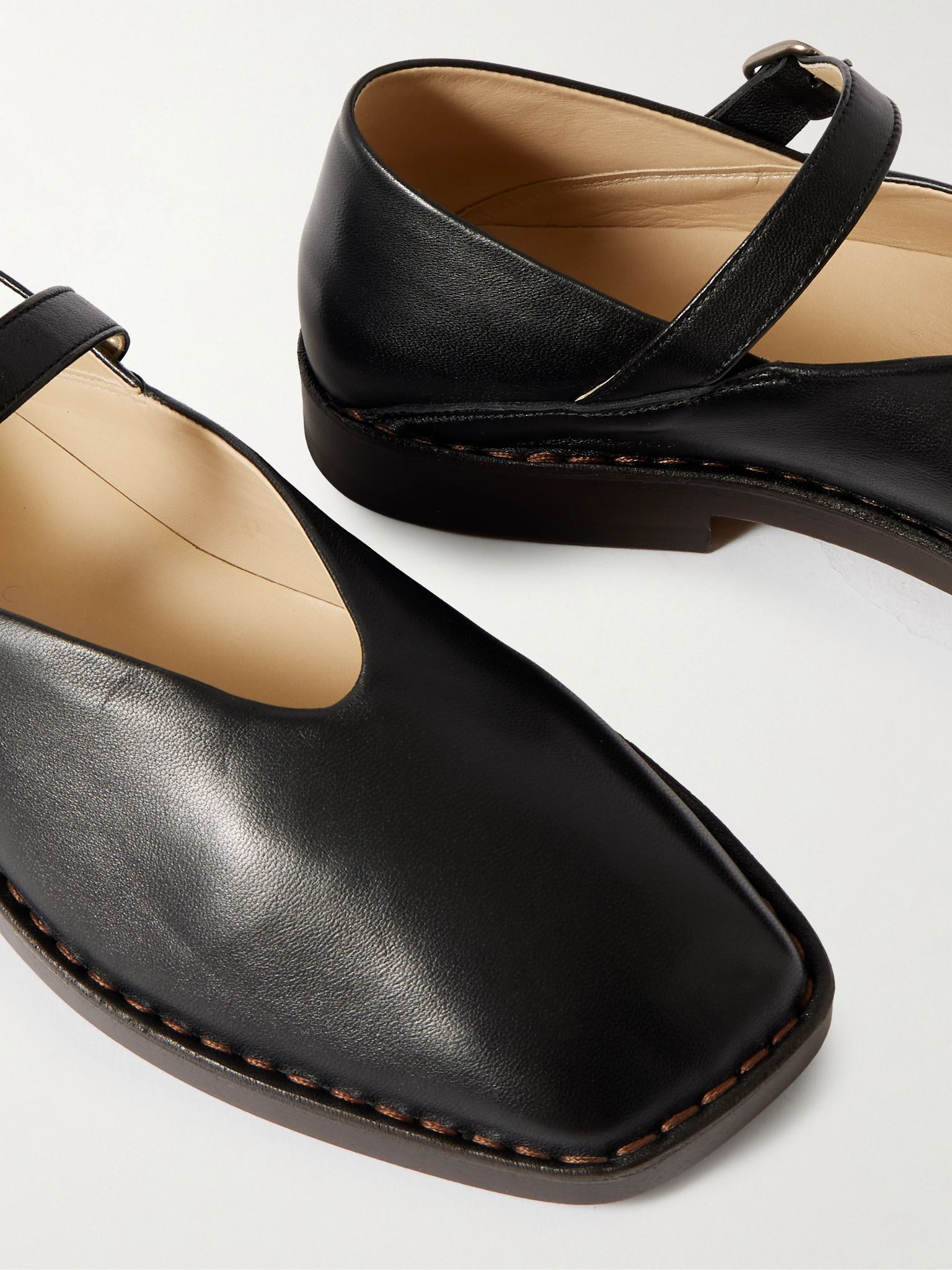 Leather ballet flats Black - 5