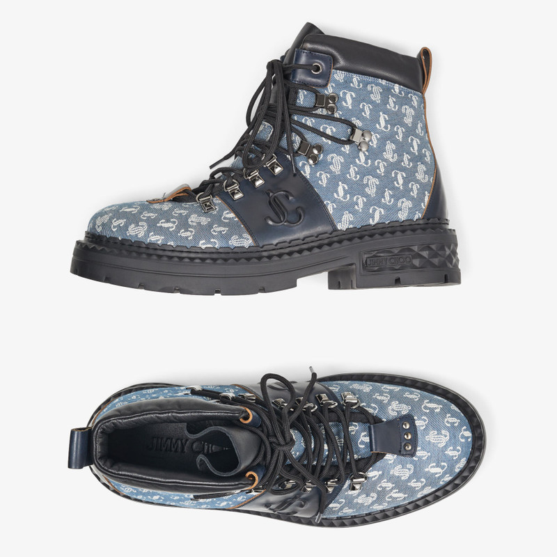 Marlow Hiking Boot
Black Leather and JC Monogram Denim Hiking Boots 5