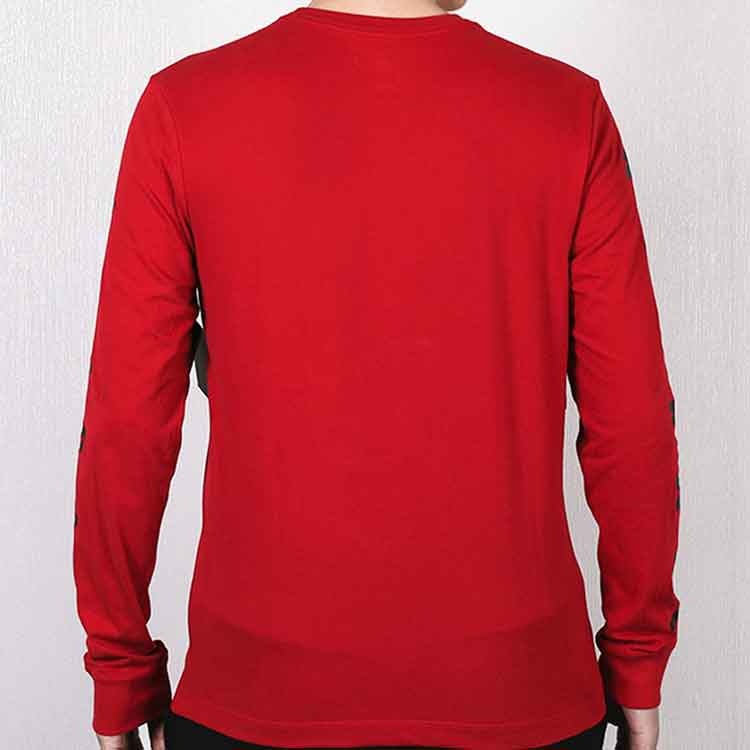 Air Jordan Large Logo Basketball Numeric Casual Breathable Sports Round Neck Long Sleeves Red AQ3702 - 3