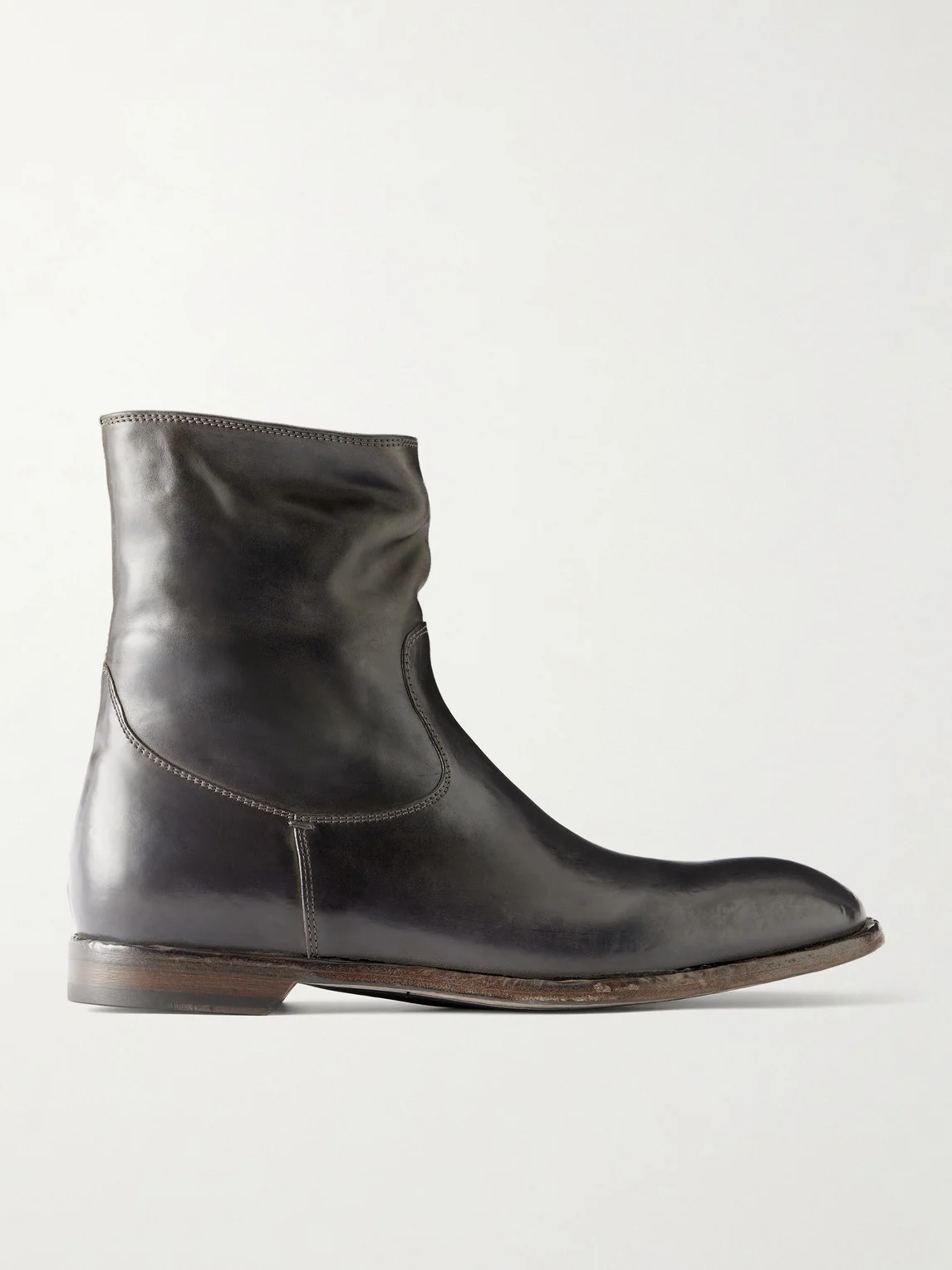 Leather Biker Boots - 1