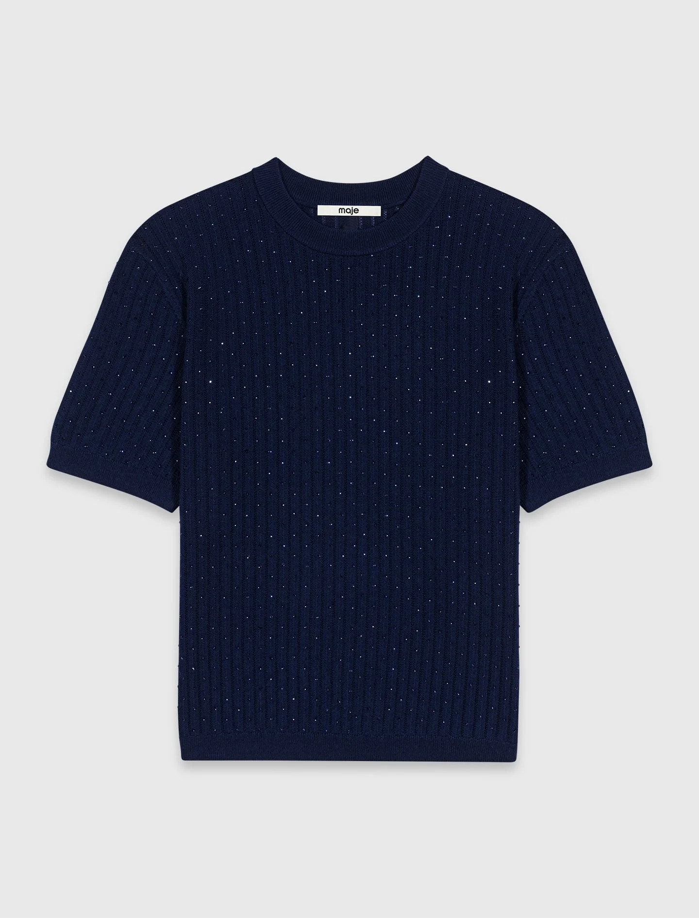 Tonal rhinestone sweater - 1