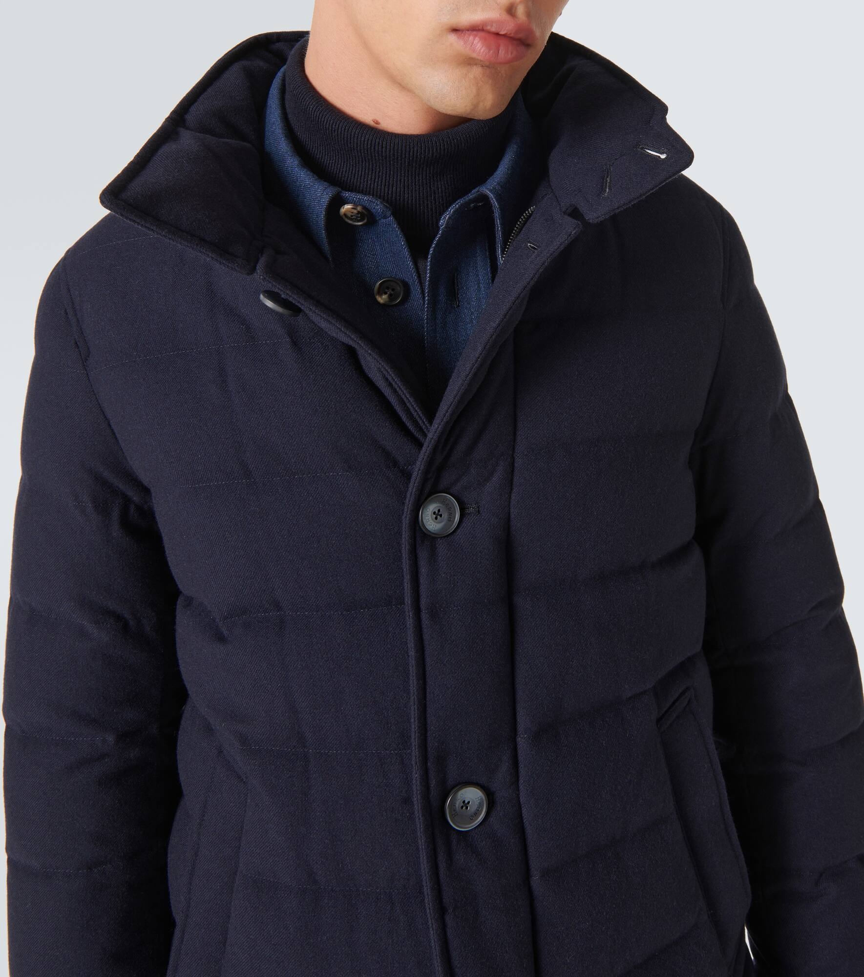 Paneled cashmere-blend down jacket - 5