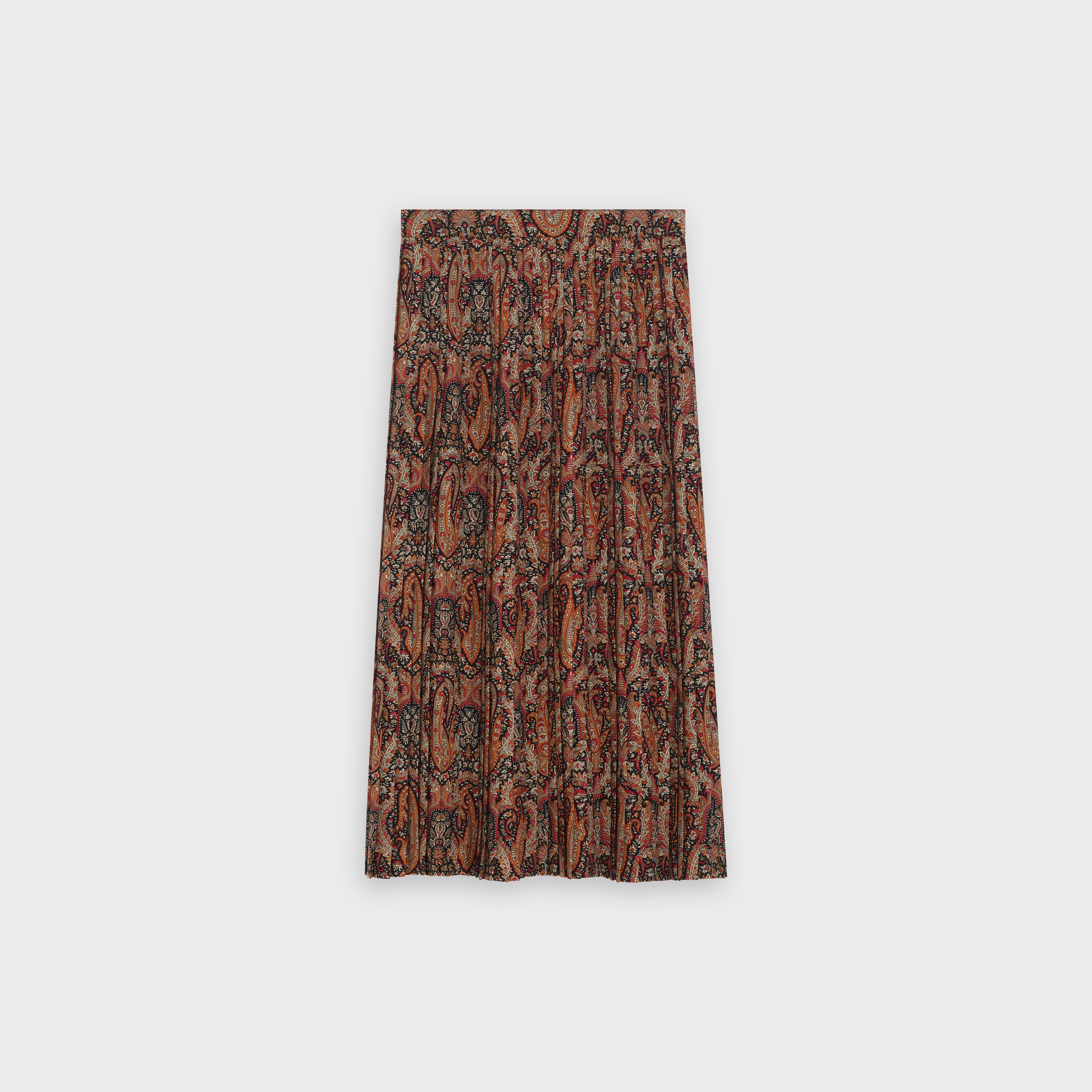 MIDI PLEATED SKIRT IN PRINTED WOOL - 1