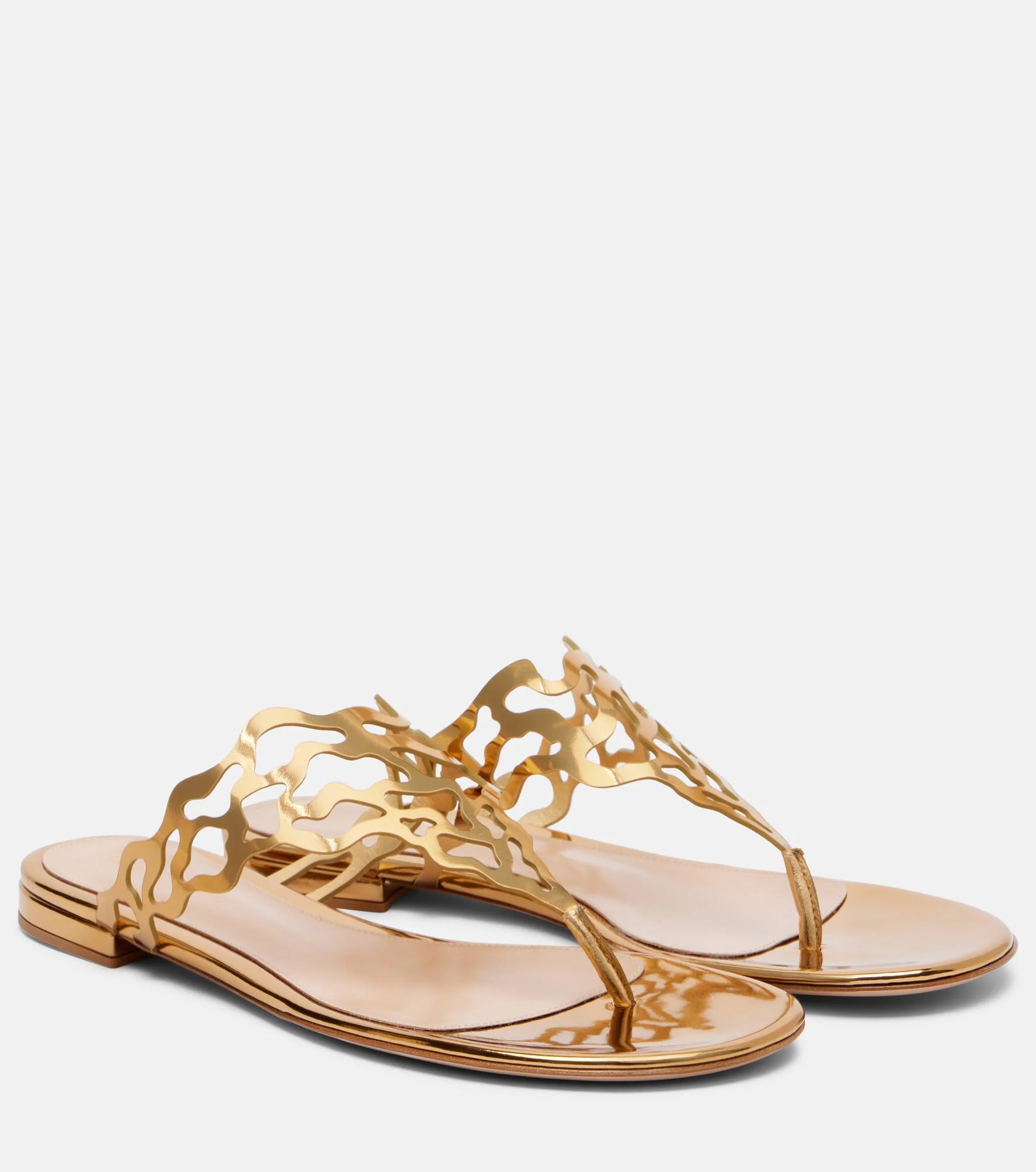 Metallic-leather sandals - 1