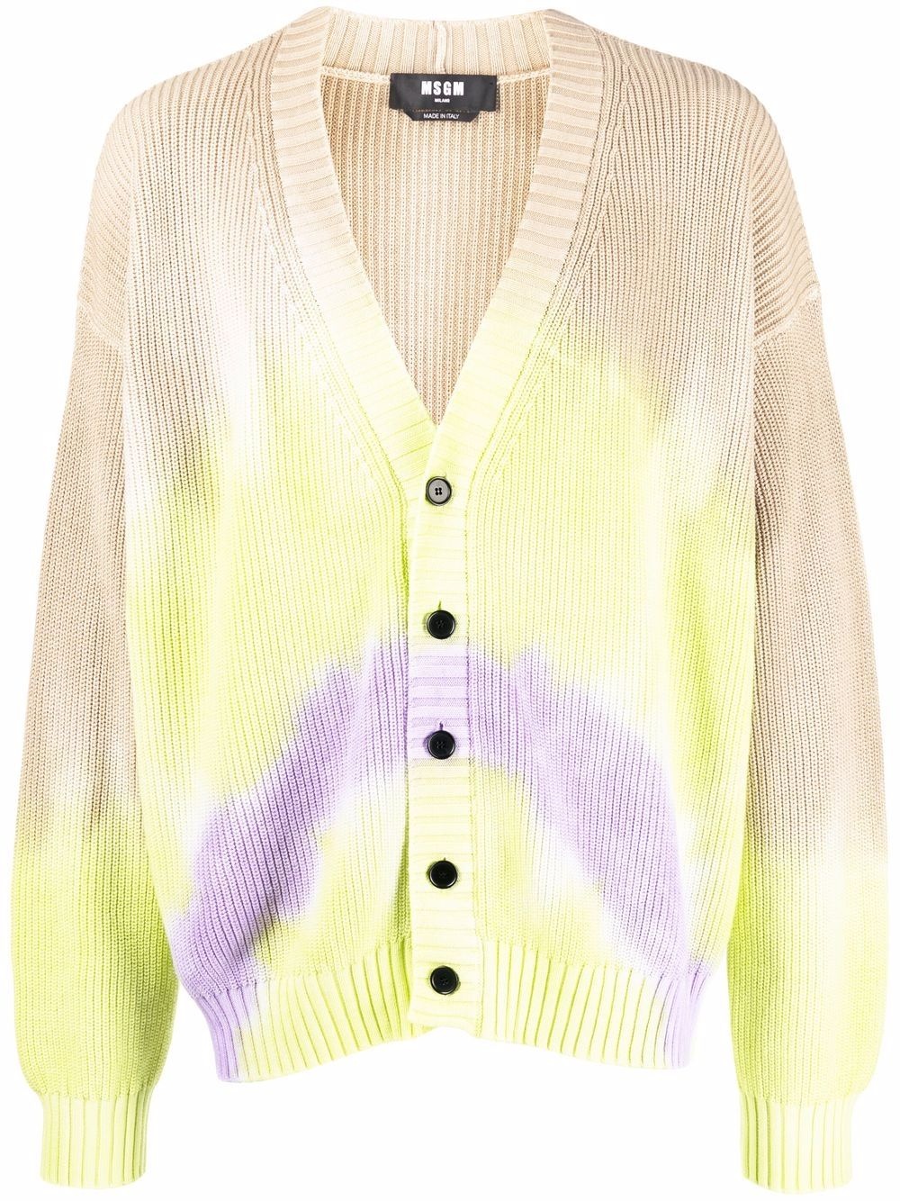 tie-dye knitted cardigan - 1